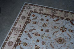 Hand Woven Blue Vintage circa 1940's French Floral Rg Carpet