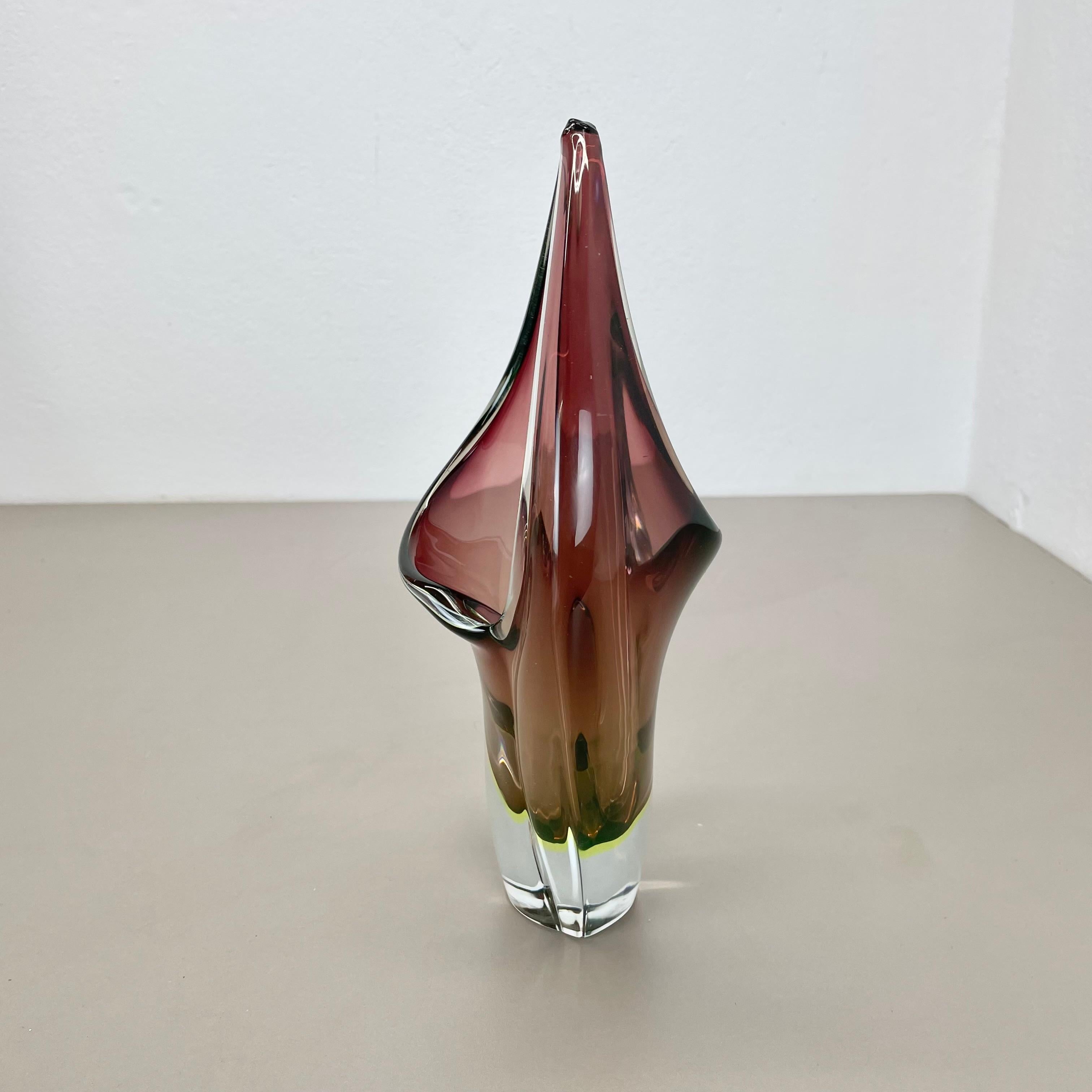 Große 30cm 1,9kg Glaselement-Schale aus Muranoglas von Flavio Poli zugeschrieben, Murano, Italien, 1970er Jahre im Angebot 7