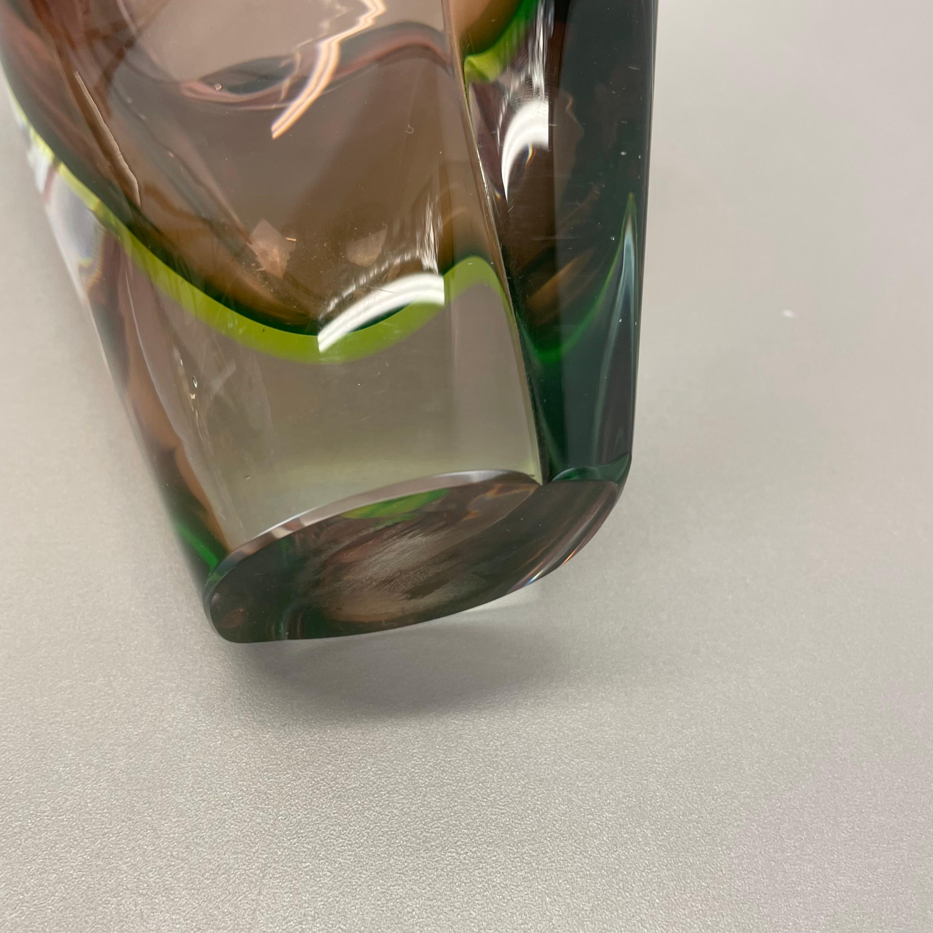 Große 30cm 1,9kg Glaselement-Schale aus Muranoglas von Flavio Poli zugeschrieben, Murano, Italien, 1970er Jahre im Angebot 11