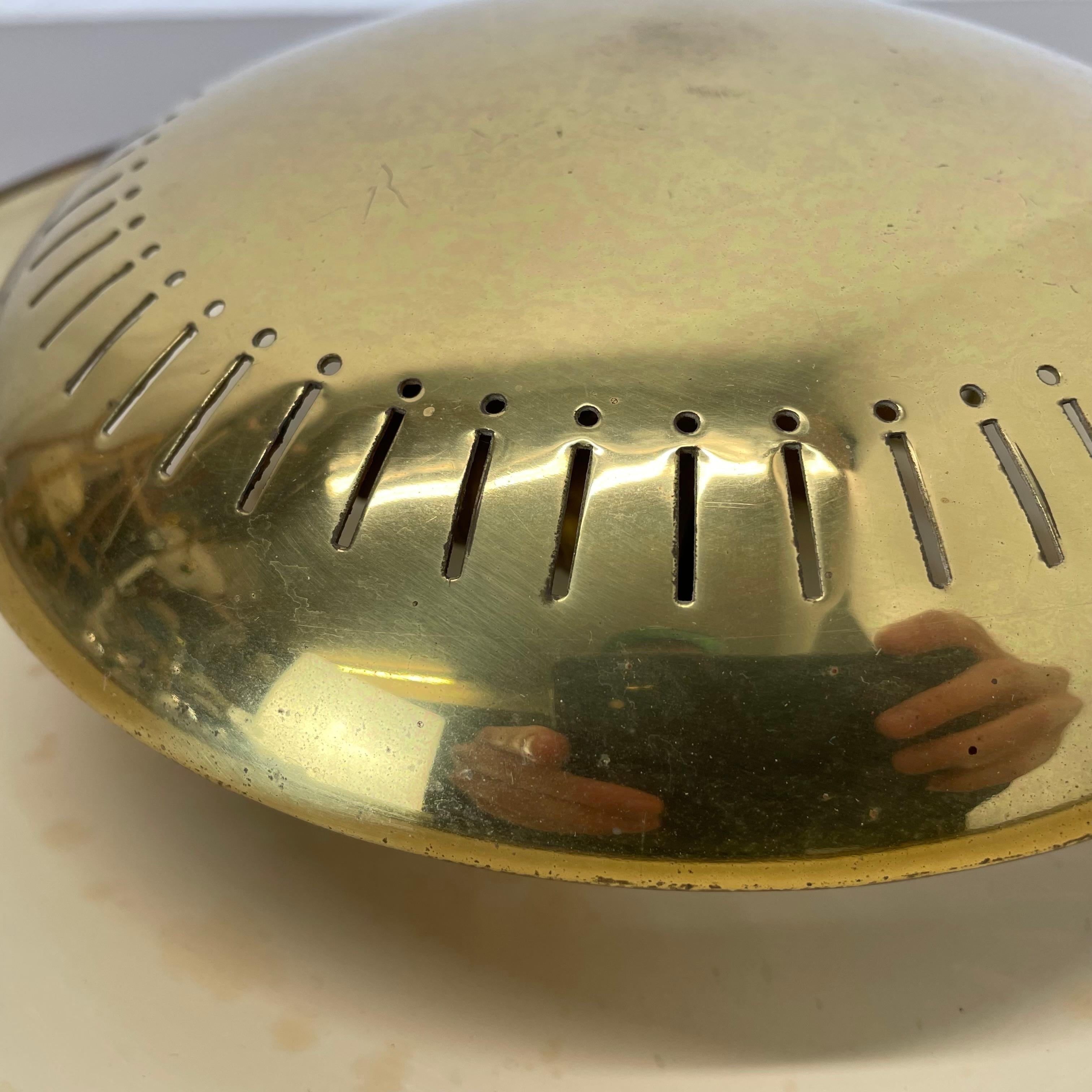 Large 30cm Brass Italian Sarfatti Style Theatre Wall Ceiling Light, Italy 1950s For Sale 6