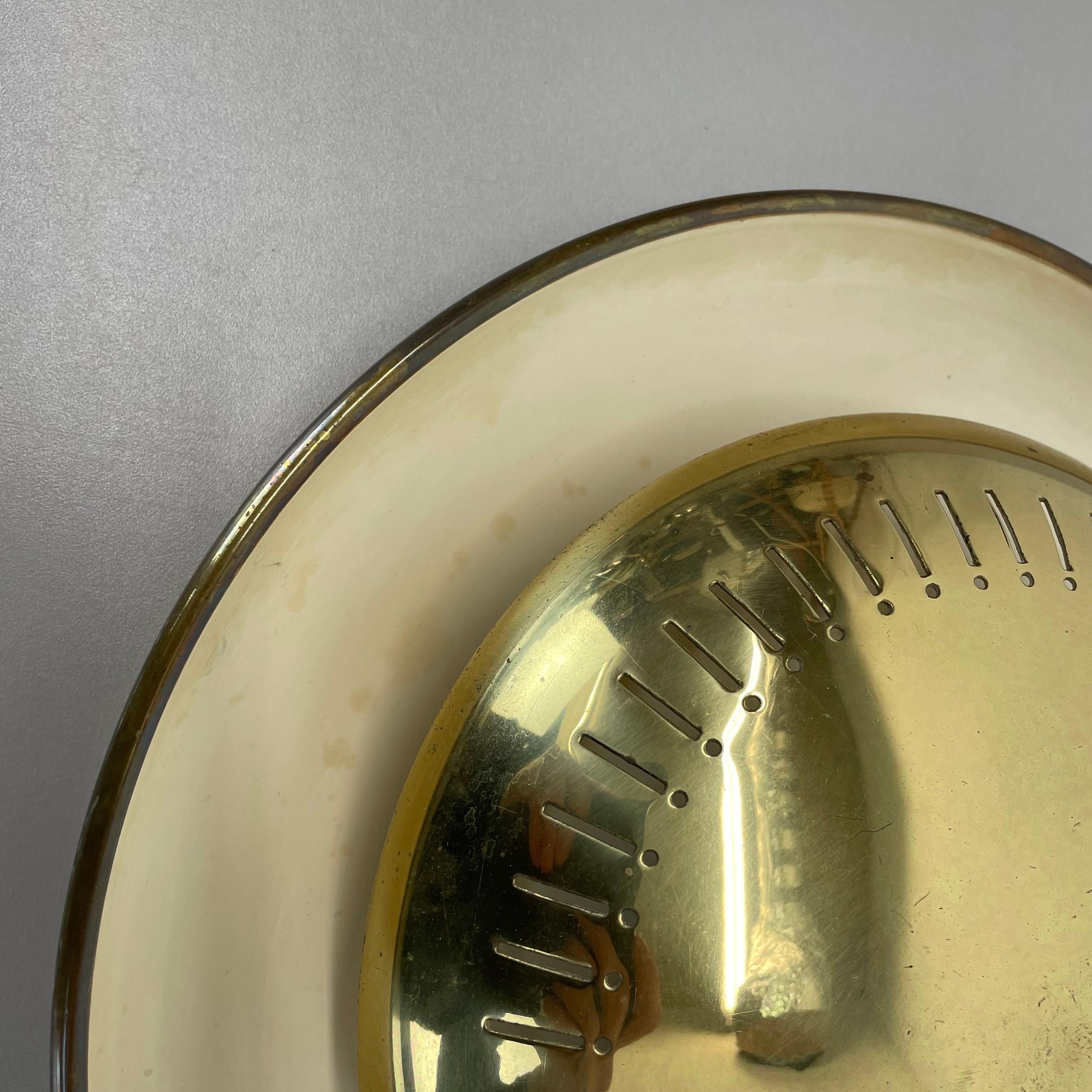 Large 30cm Brass Italian Sarfatti Style Theatre Wall Ceiling Light, Italy 1950s In Good Condition For Sale In Kirchlengern, DE