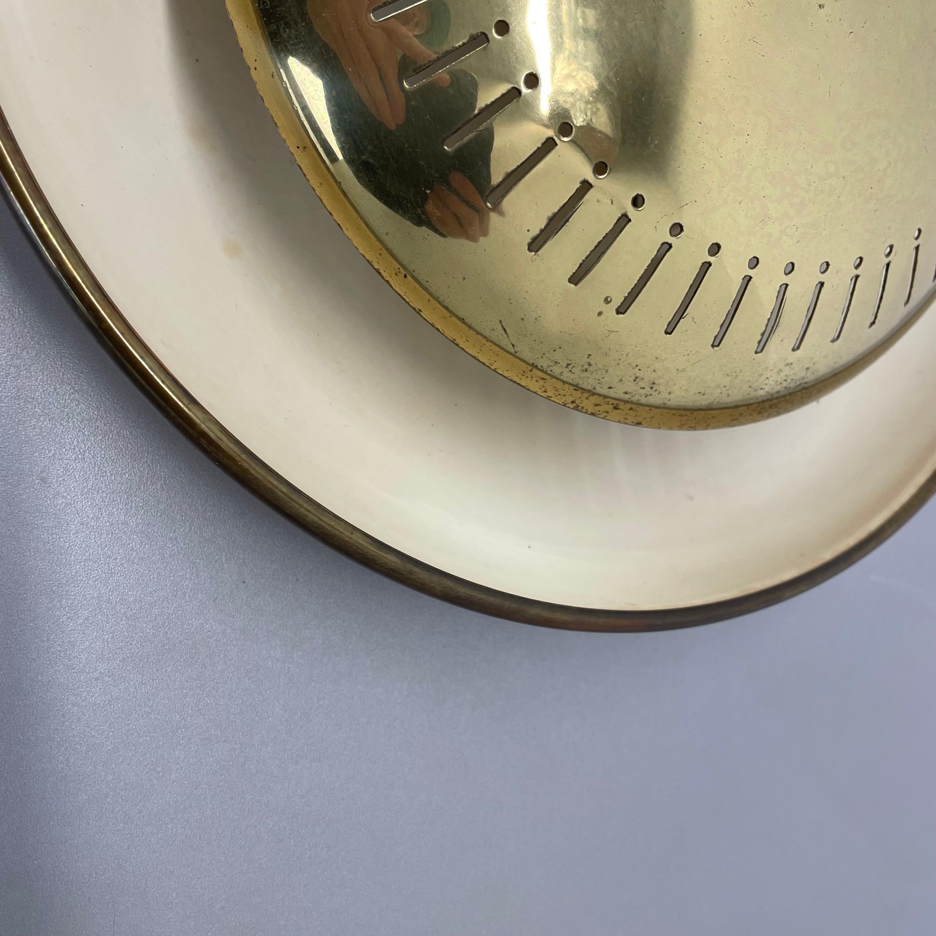 Metal Large 30cm Brass Italian Sarfatti Style Theatre Wall Ceiling Light, Italy 1950s For Sale