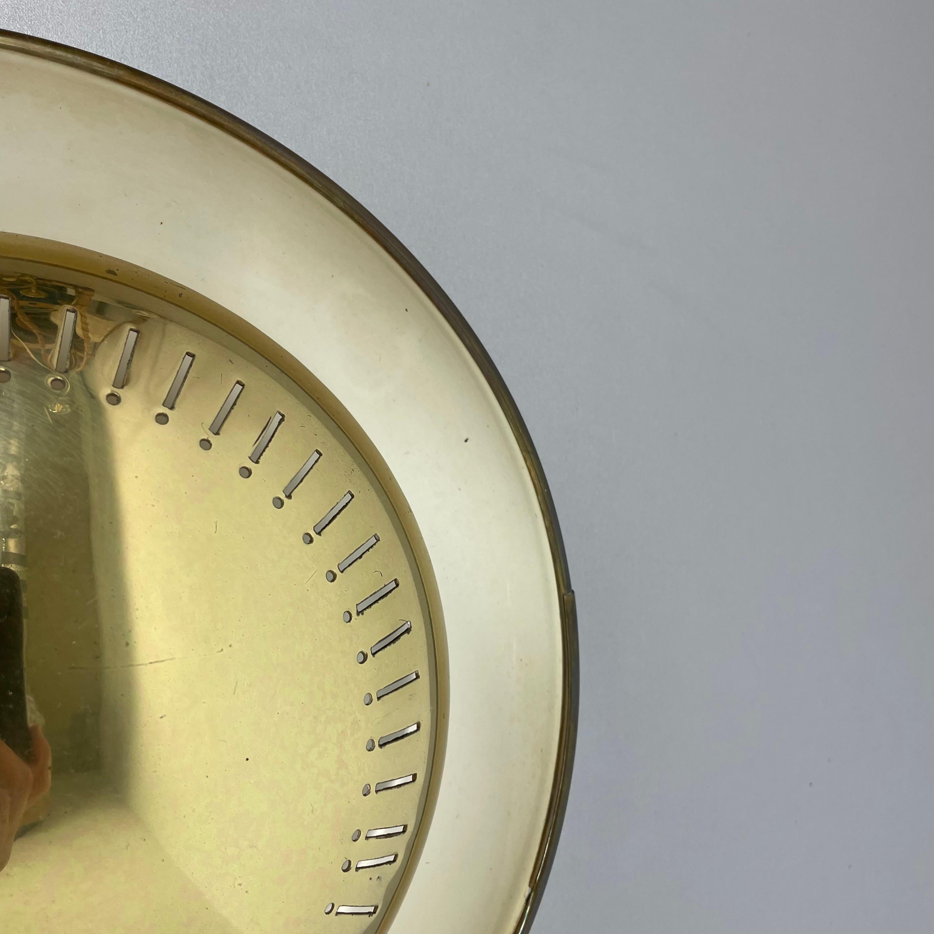 Large 30cm Brass Italian Sarfatti Style Theatre Wall Ceiling Light, Italy 1950s For Sale 2