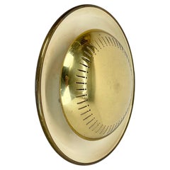 Large 30cm Brass Italian Sarfatti Style Theatre Wall Ceiling Light, Italy 1950s