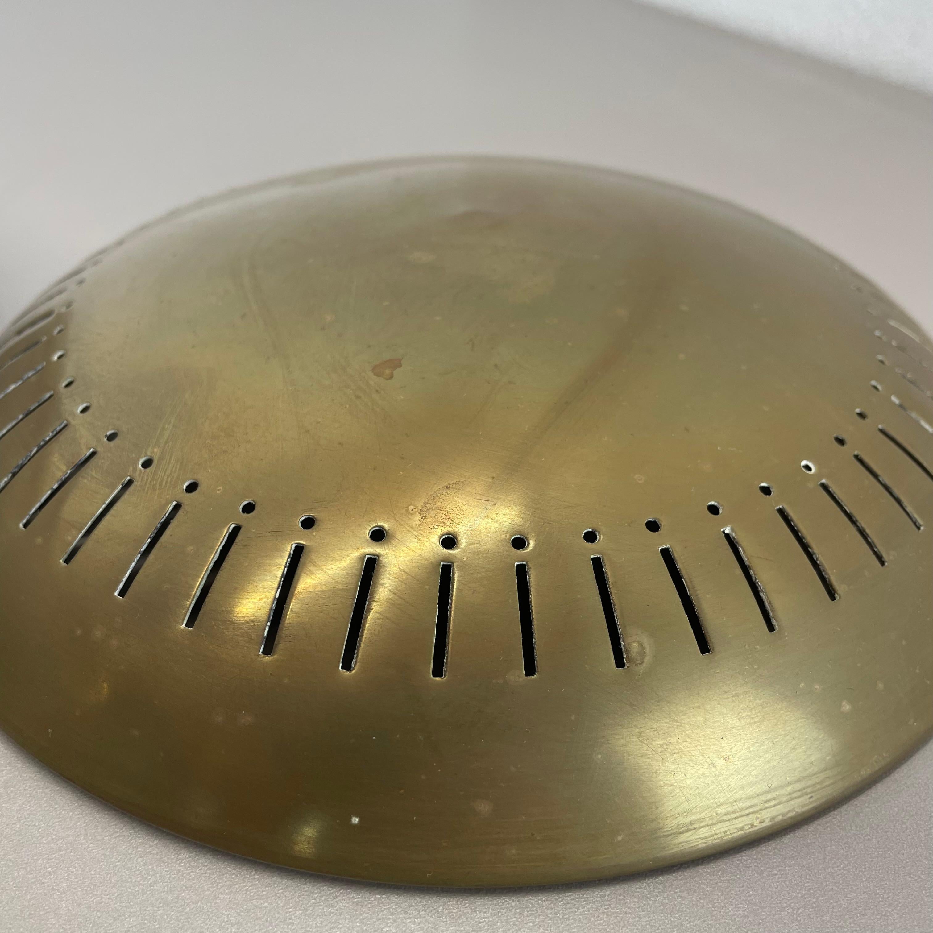 Large 30cm Brass Italian Stilnovo Style Theatre Wall Ceiling Light, Italy 1950s For Sale 7