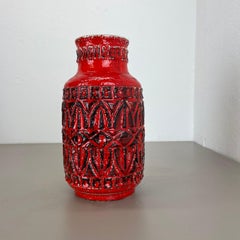 large 30cm Super Colorful Fat Lava Pottery Vase by Bay Ceramics, Germany, 1970s