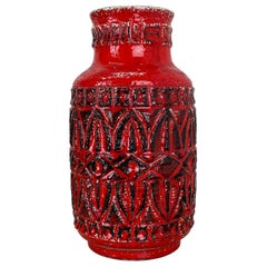 Jarrón grande de 30 cm de cerámica de lava gorda supercolorida de Bay Ceramics, Alemania, años 70