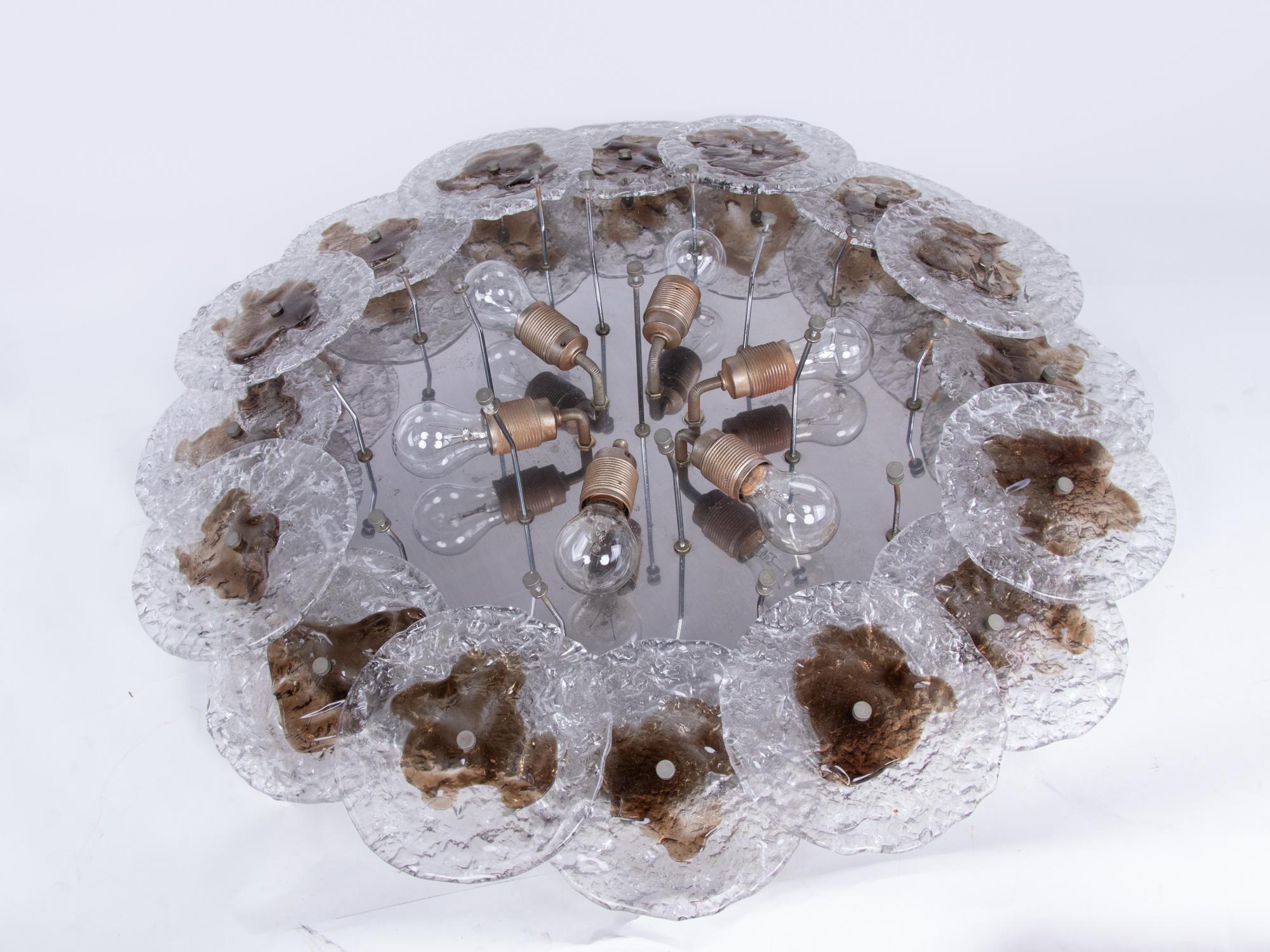 Grande applique in vetro di Murano ambrato da 31,5