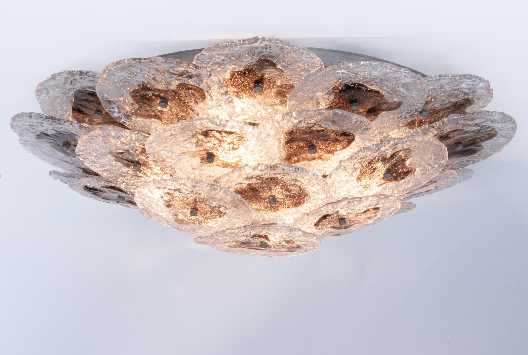 Grande applique in vetro di Murano ambrato da 31,5