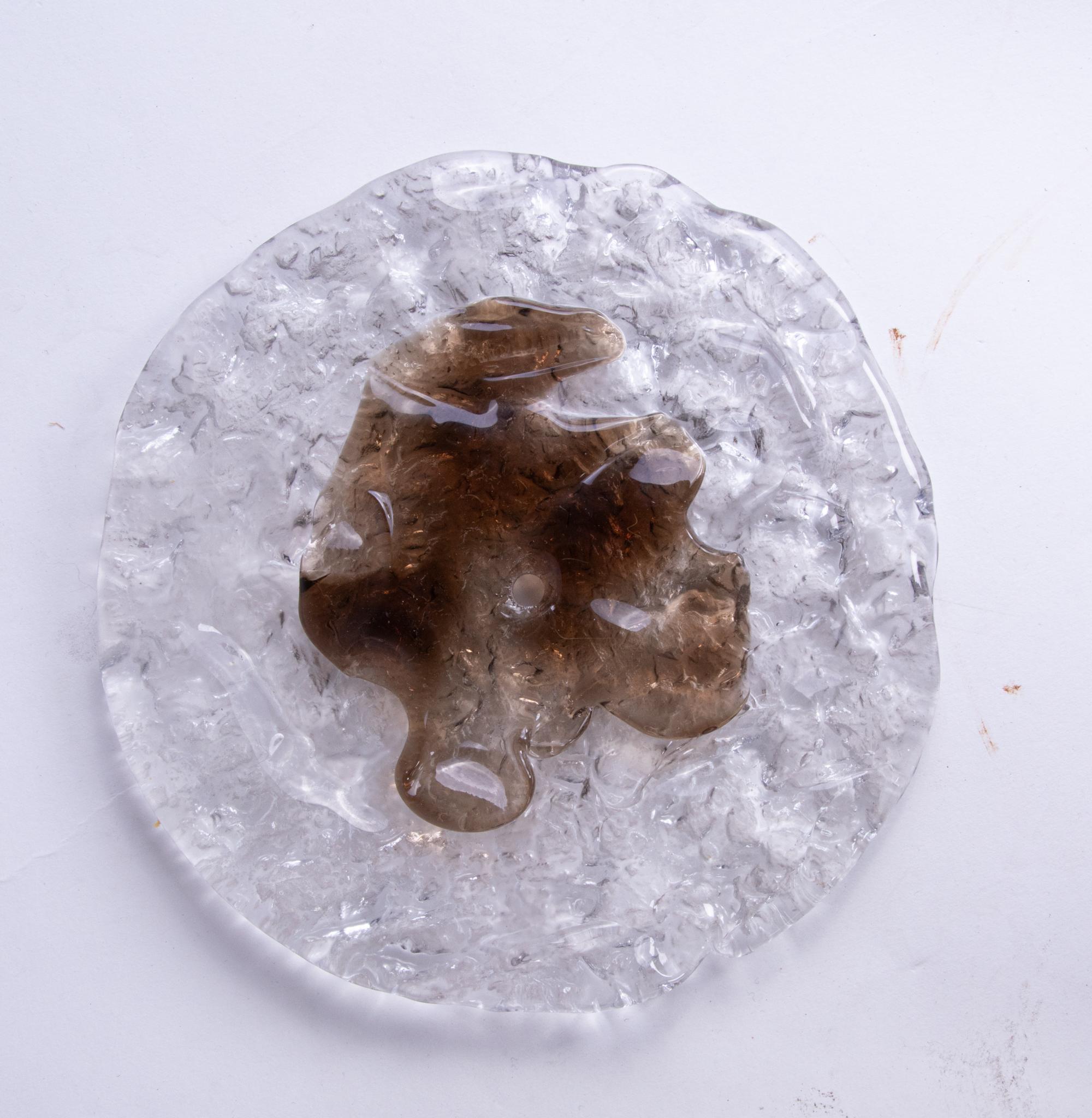 Grande applique in vetro di Murano ambrato da 31,5