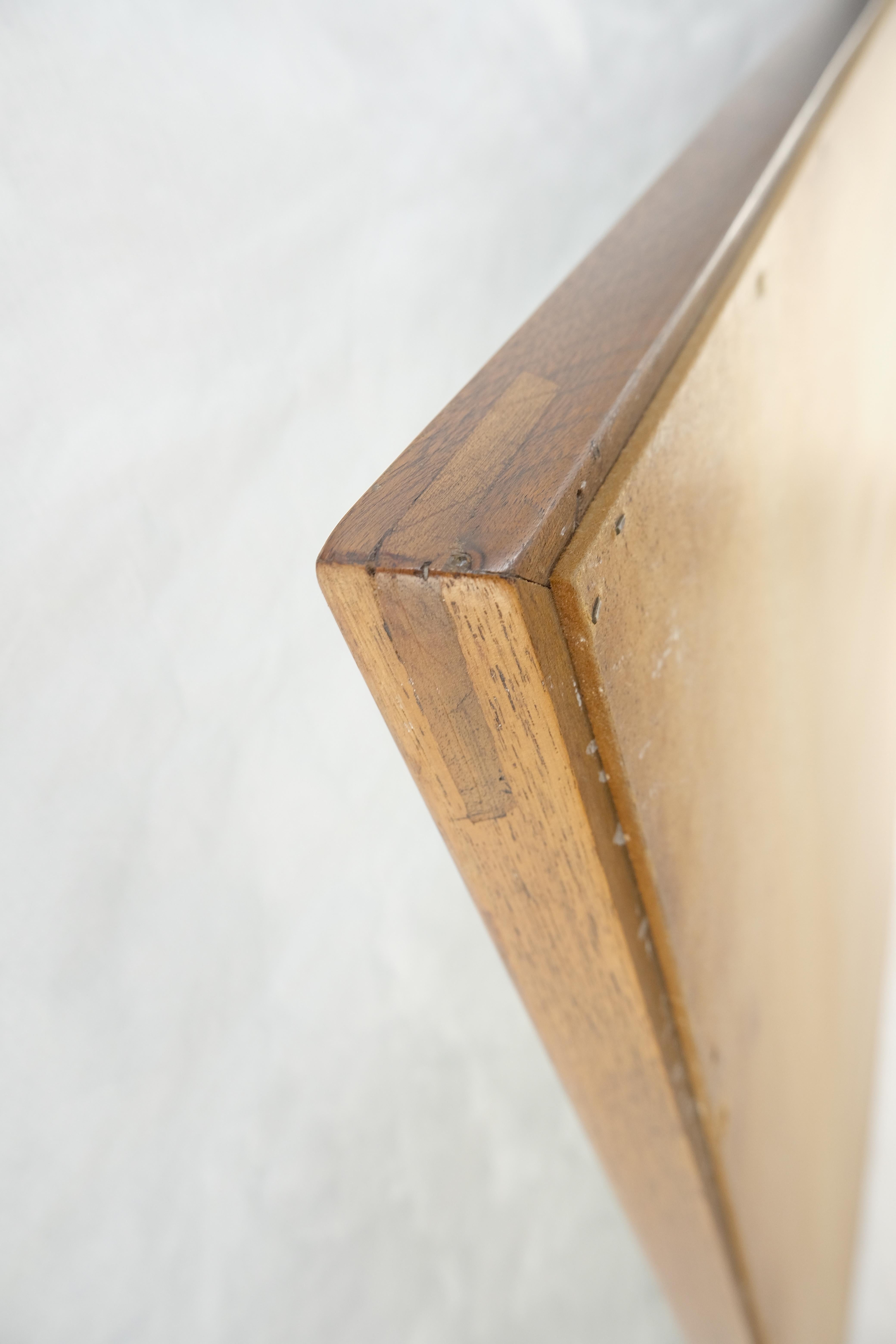 Large 31x43 Rectangle American Light Walnut Solid Wall Mirror MINT For Sale 3