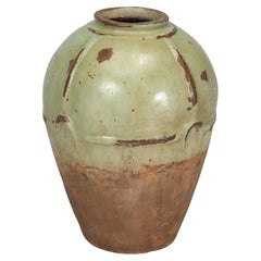 Große hohe Vintage-Gartenurne, Olivenölglas, Pflanzgefäß oder Vase