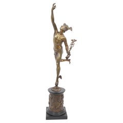 Large 32.5" Tall 19th Century Grand Tour Italian Mercury Bronze Great Detail