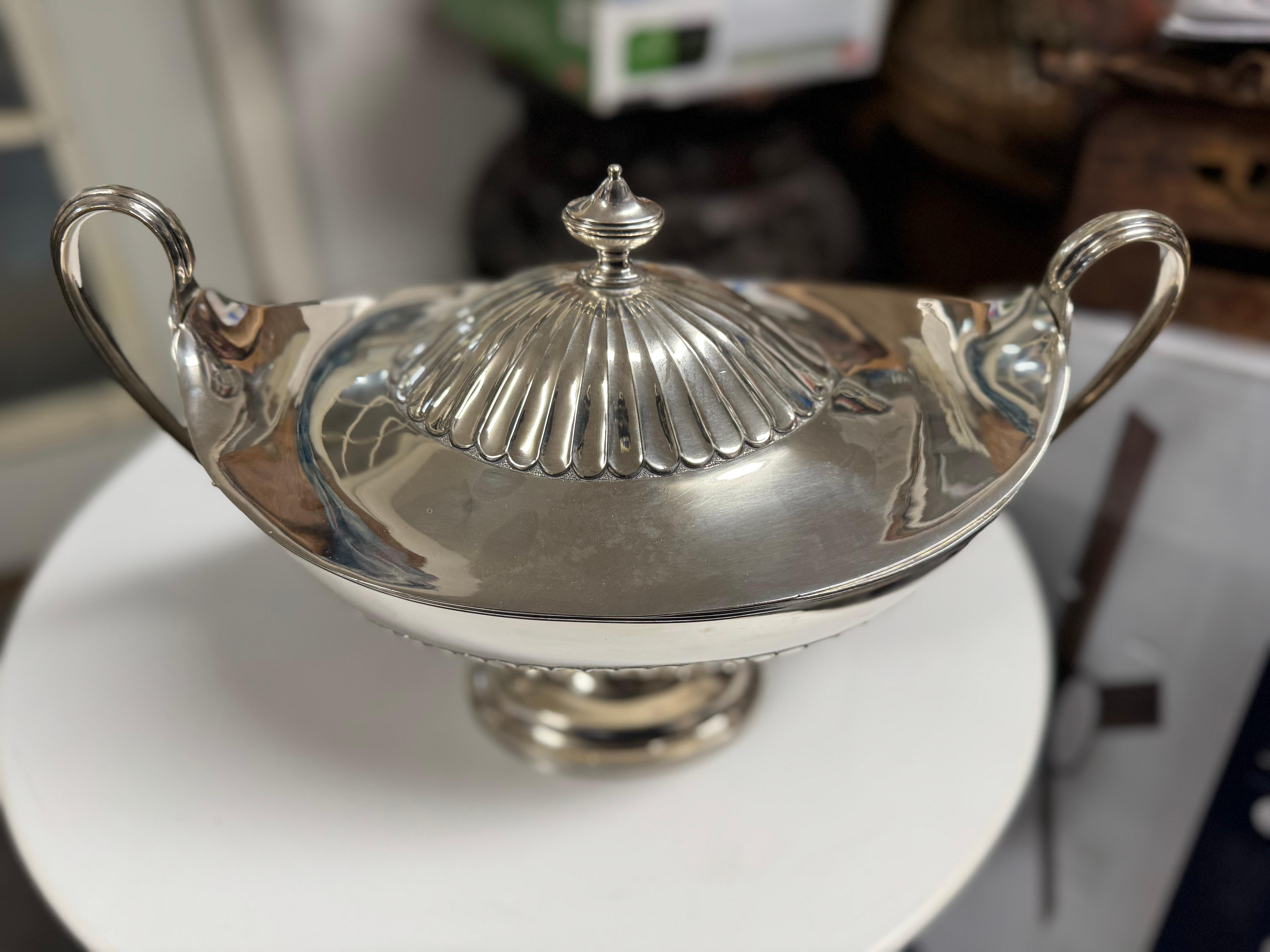 Neoclassical Large 3.2lb Sterling Silver Soup Tureen/Urn For Sale