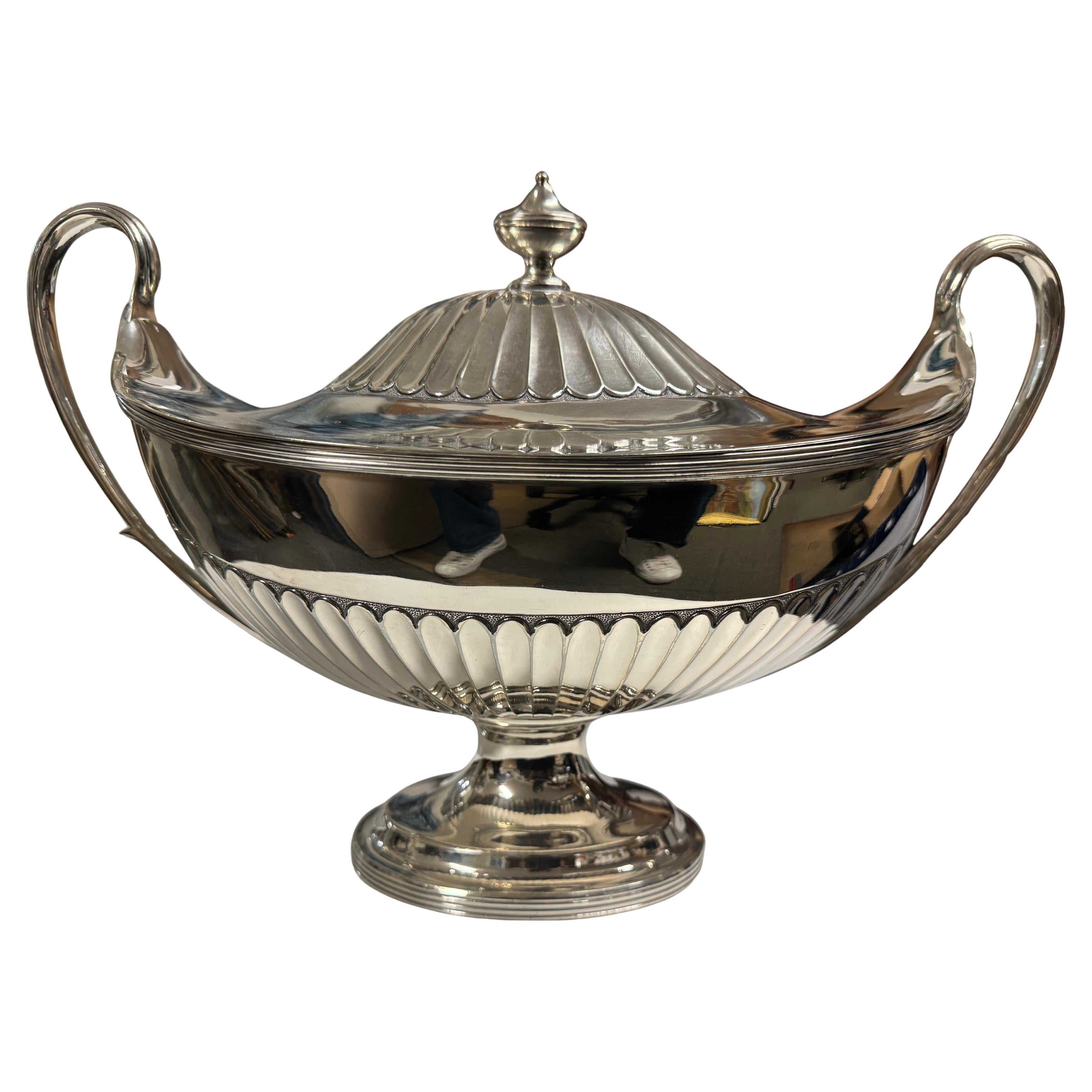 Large 3.2lb Sterling Silver Soup Tureen/Urn For Sale