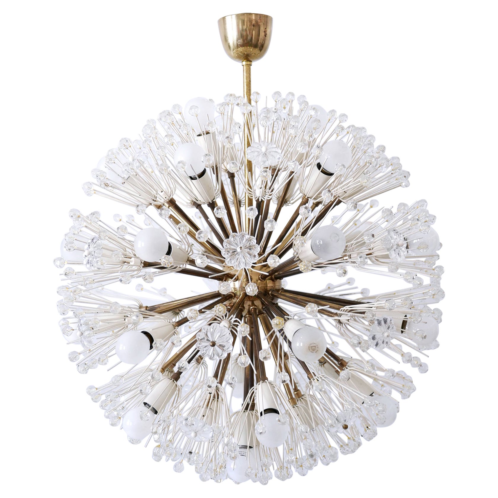 Grande lampadario a 33 luci Dandelion di Emil Stejnar per Rupert Nikoll 1950s