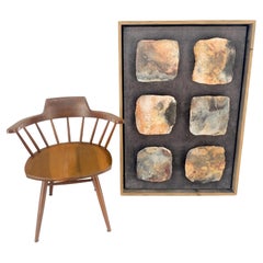 Large 33x47 Framed Fired Clay Wall Art Sculpture Abstract Textures Tray