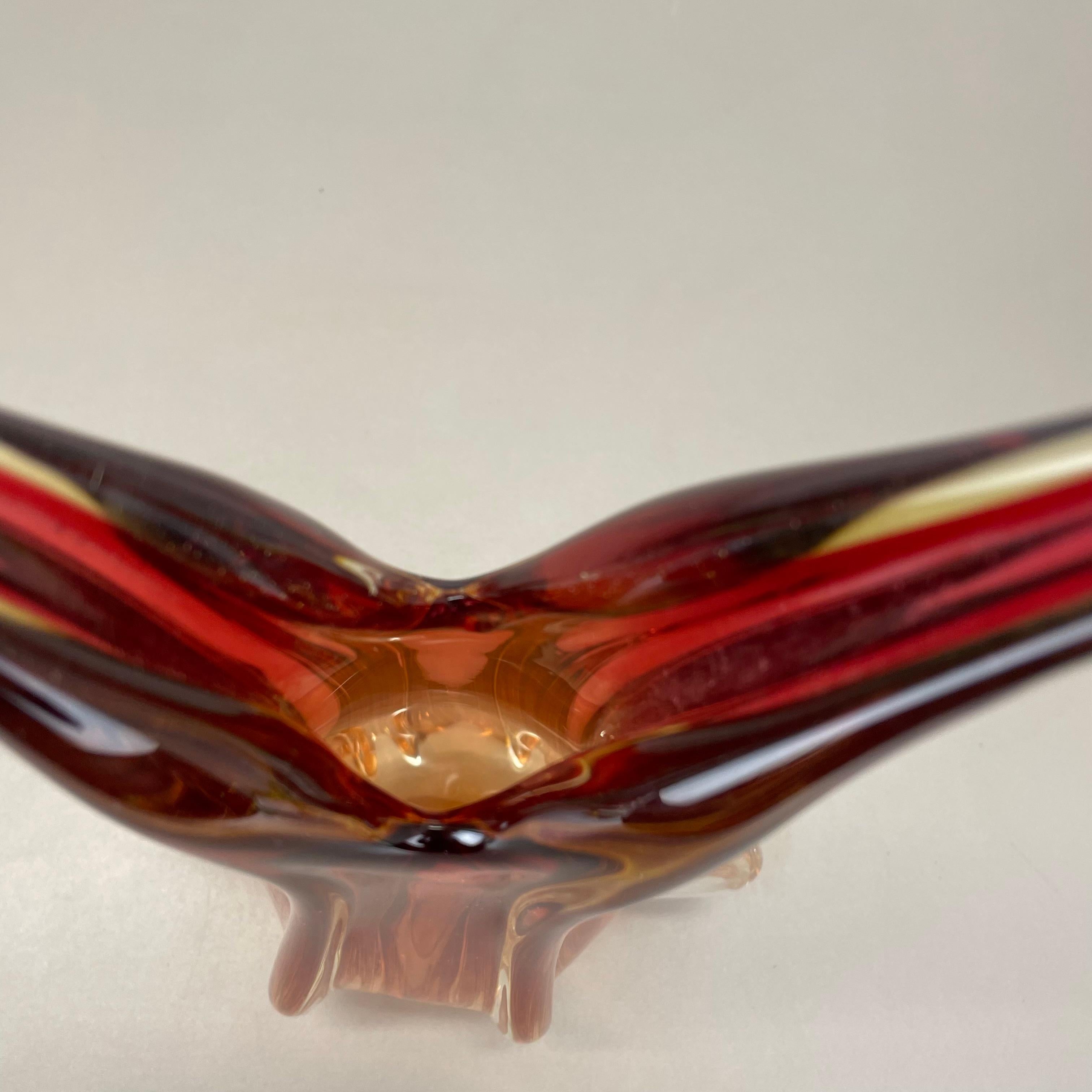 Große 35cm 2.4kg farbenfrohe Glasvase von Flavio Poli zugeschrieben, Murano, Italien 1970er Jahre im Angebot 4