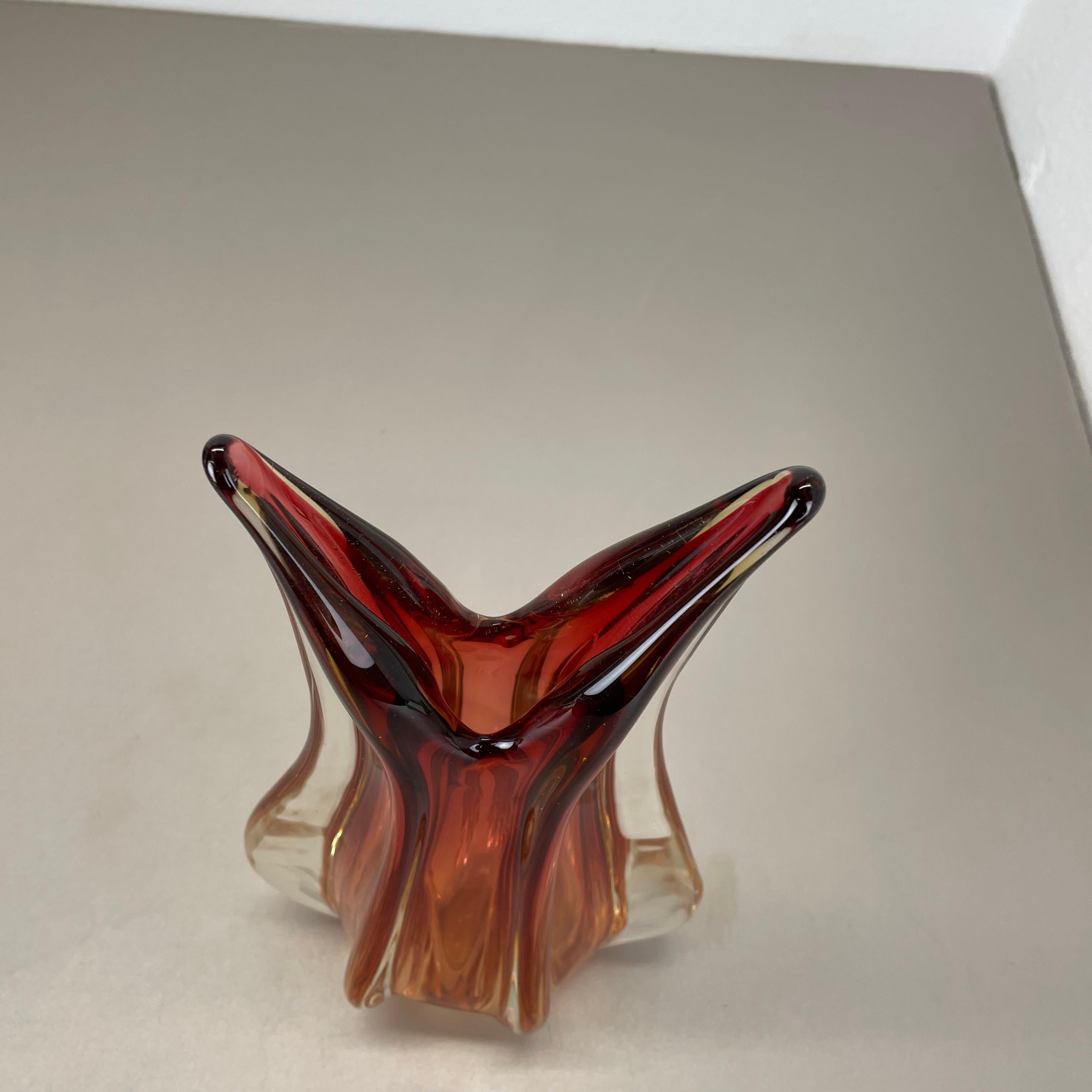 Große 35cm 2.4kg farbenfrohe Glasvase von Flavio Poli zugeschrieben, Murano, Italien 1970er Jahre im Angebot 5
