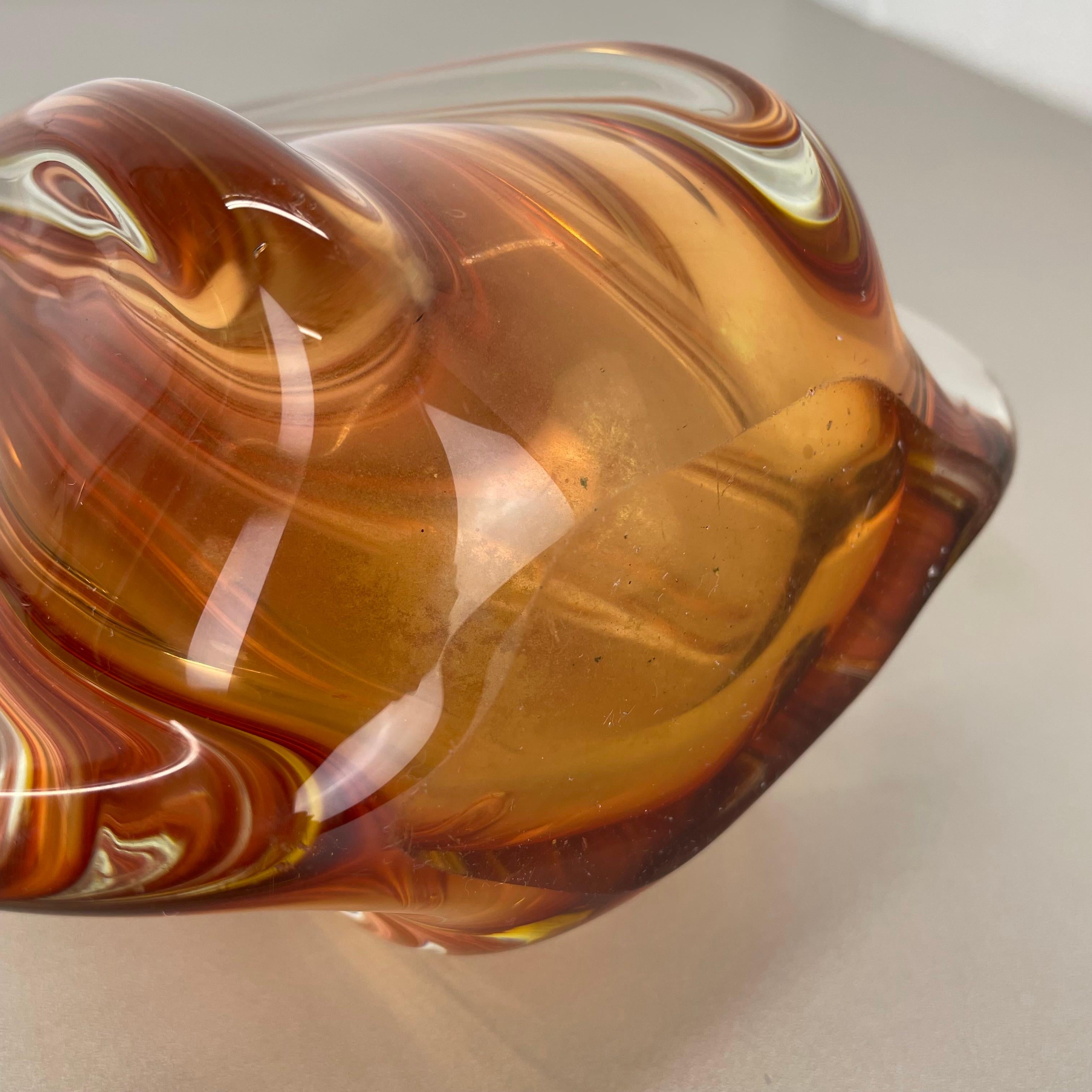 Große 35cm 2.4kg farbenfrohe Glasvase von Flavio Poli zugeschrieben, Murano, Italien 1970er Jahre im Angebot 11