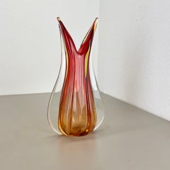 Large 35cm 2.4kg colorful Glass Vase by Flavio Poli Attrib., Murano, Italy 1970s