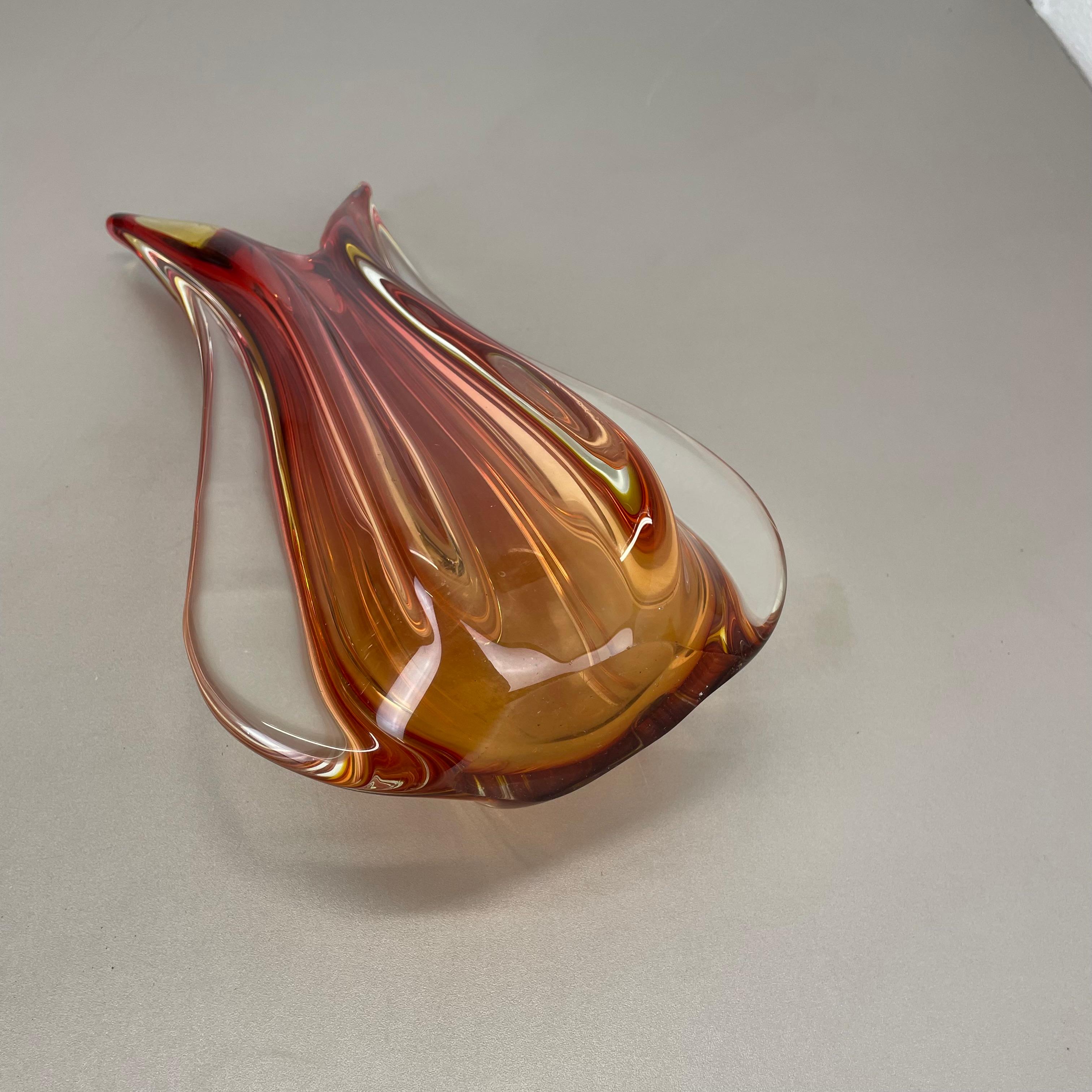 Große 35cm 2.4kg farbenfrohe Glasvase von Flavio Poli zugeschrieben, Murano, Italien 1970er Jahre im Angebot 13