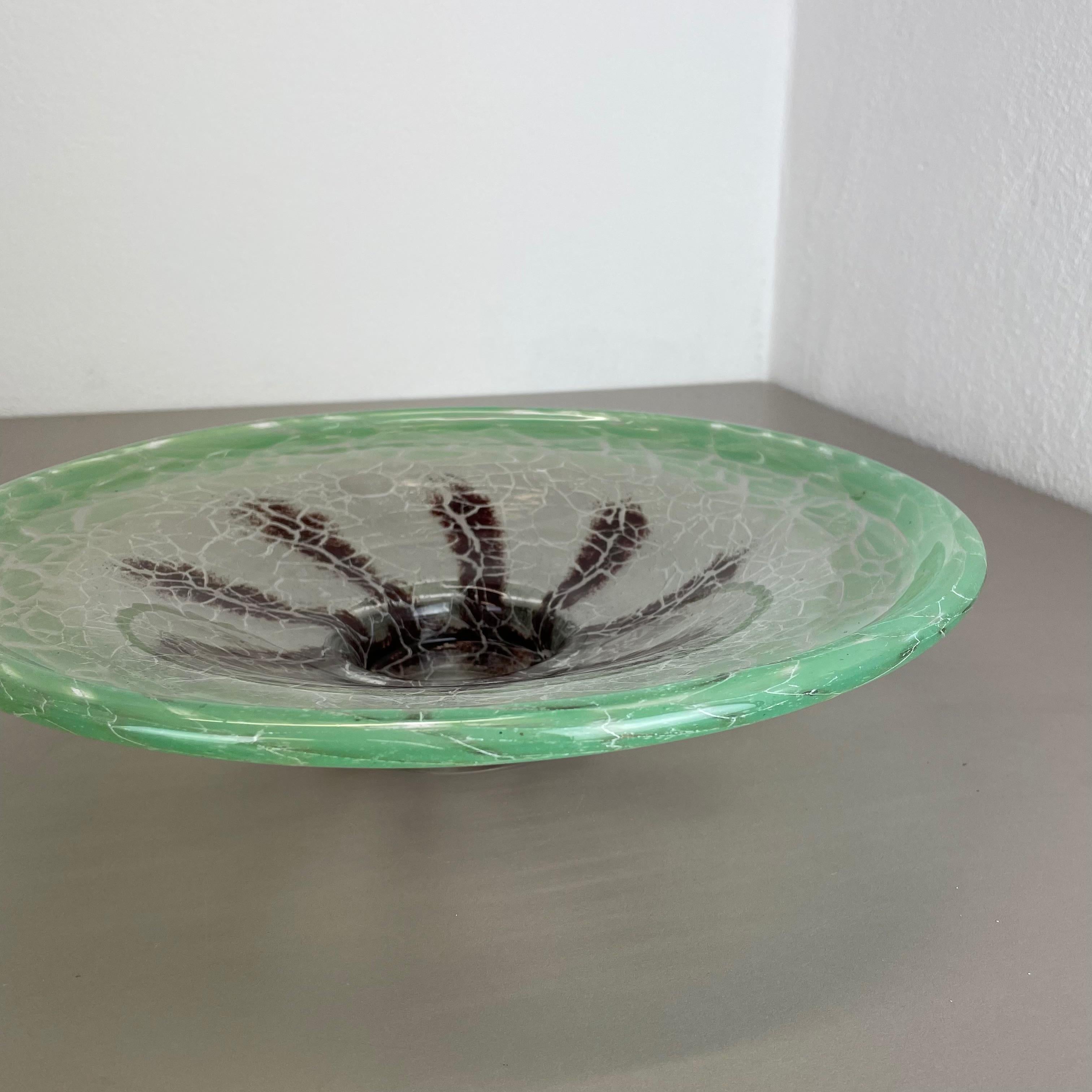 Large Glass Bowl by Karl Wiedmann for WMF Ikora, 1930s Baushaus Art Deco For Sale 7