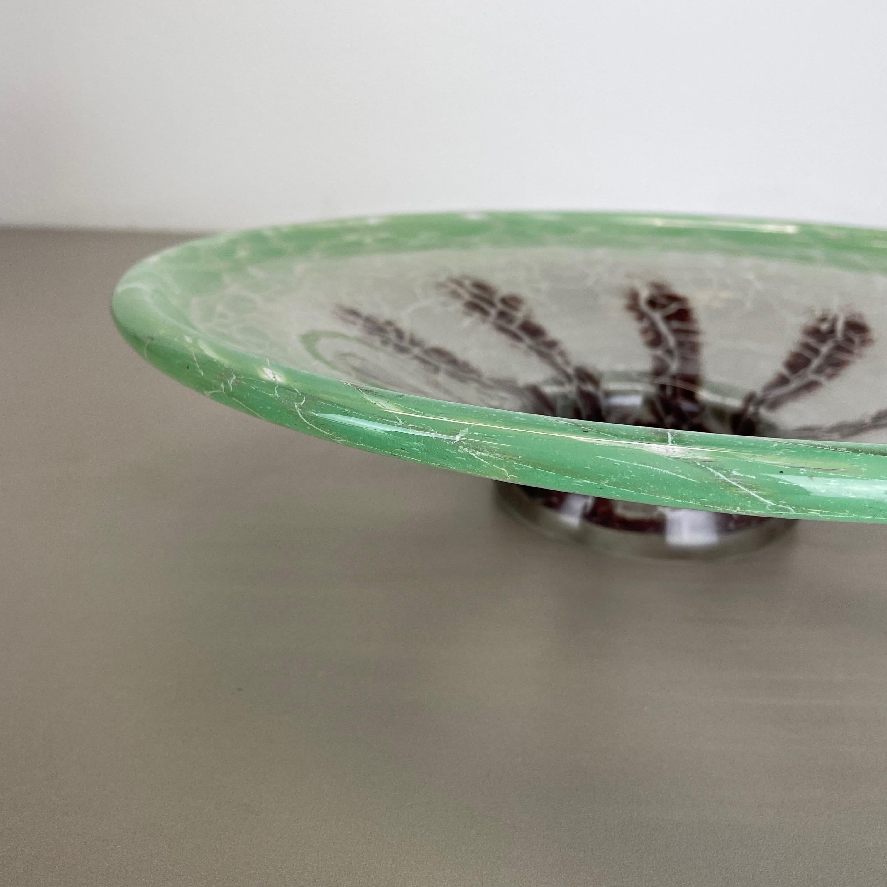 Large Glass Bowl by Karl Wiedmann for WMF Ikora, 1930s Baushaus Art Deco For Sale 10