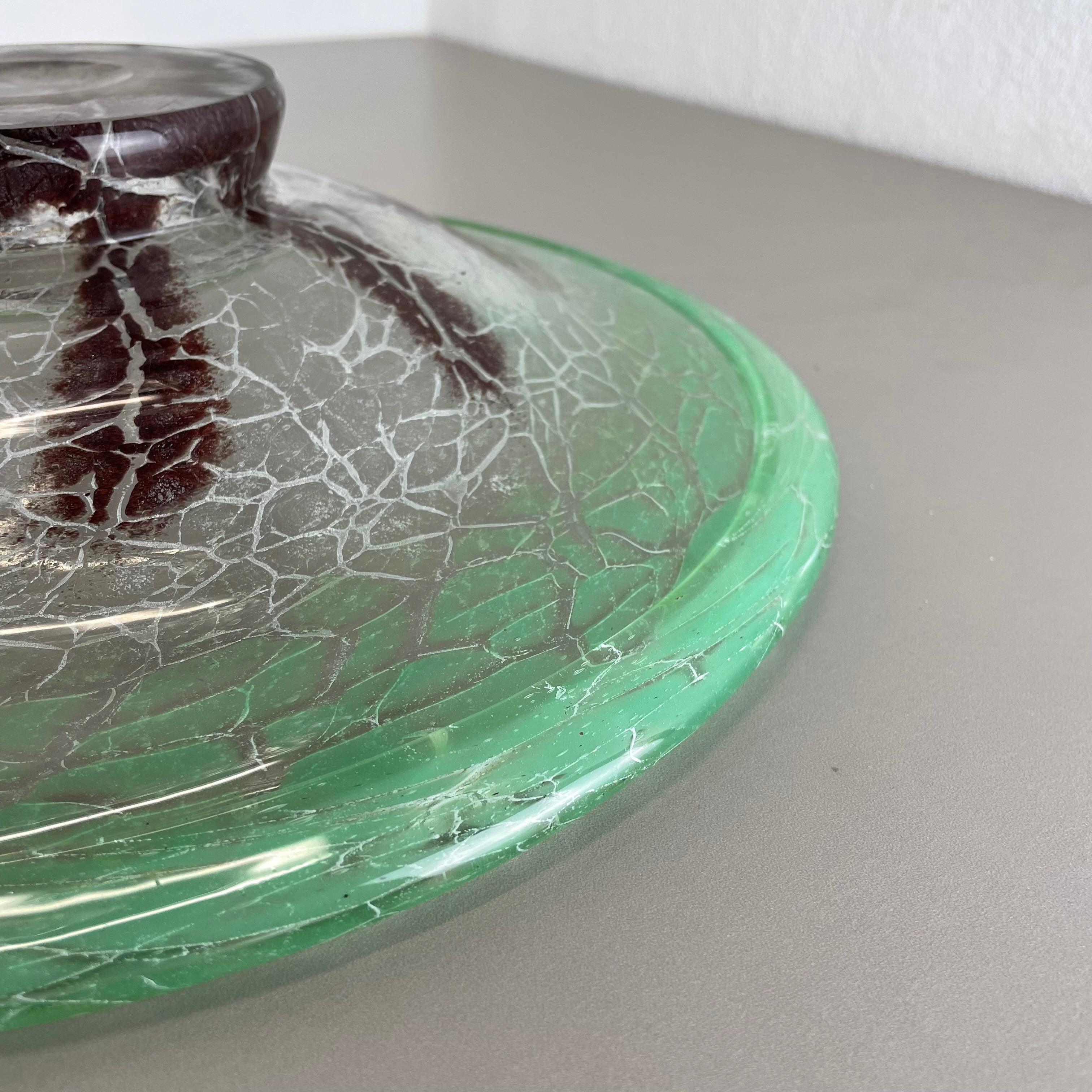 Large Glass Bowl by Karl Wiedmann for WMF Ikora, 1930s Baushaus Art Deco For Sale 12