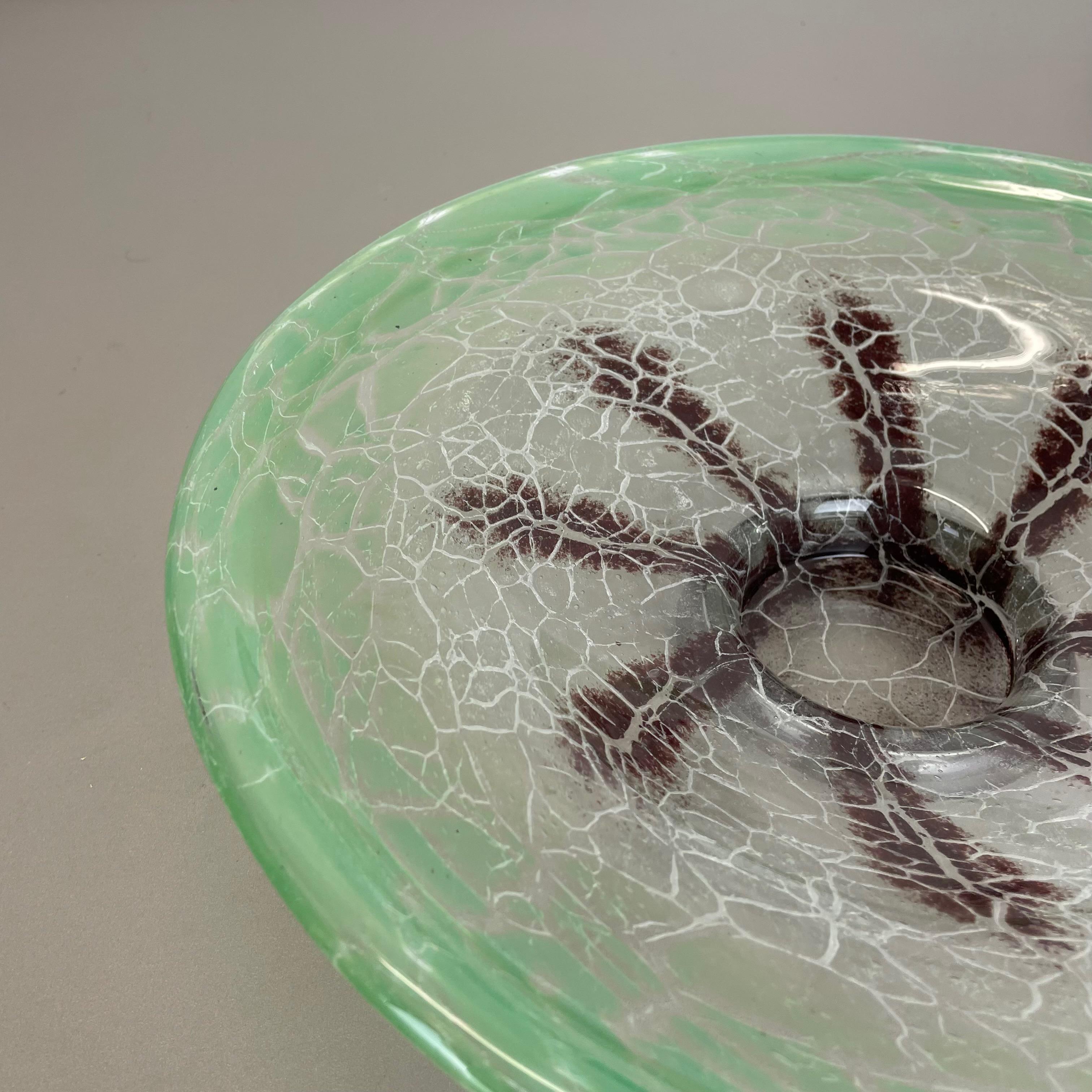 20th Century Large Glass Bowl by Karl Wiedmann for WMF Ikora, 1930s Baushaus Art Deco For Sale