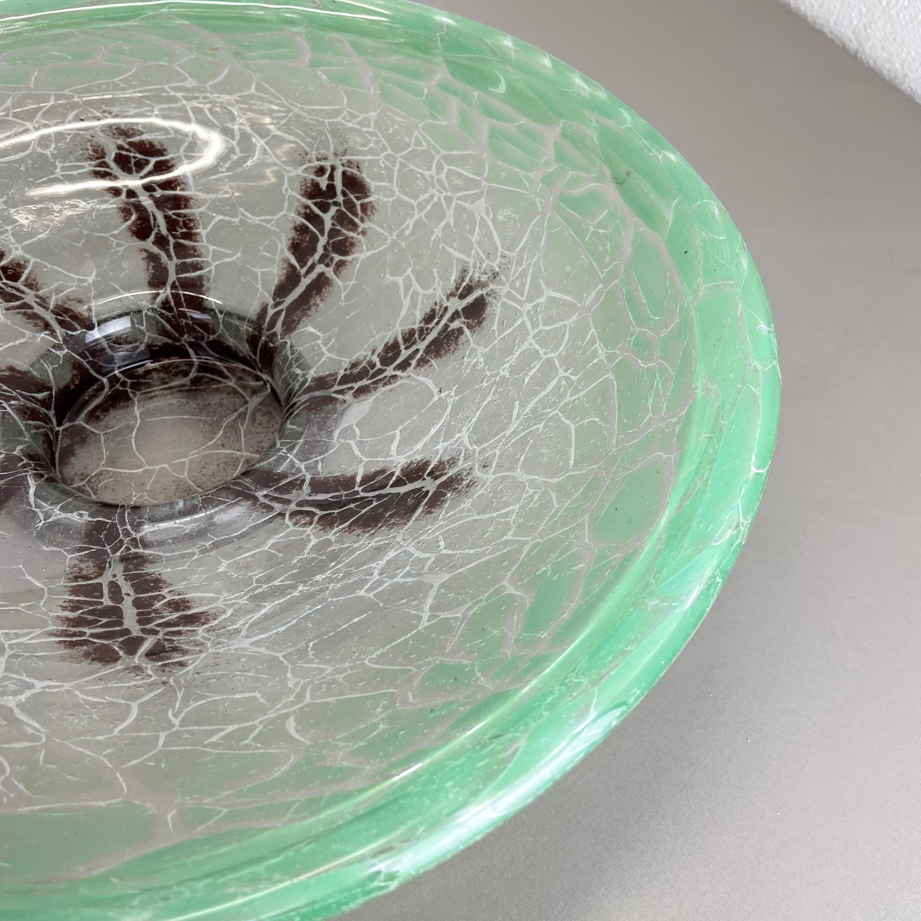 Large Glass Bowl by Karl Wiedmann for WMF Ikora, 1930s Baushaus Art Deco For Sale 1