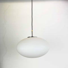 White UFO Opal Glass Hanging Light by Peill and Putzler, Germany, 1970s