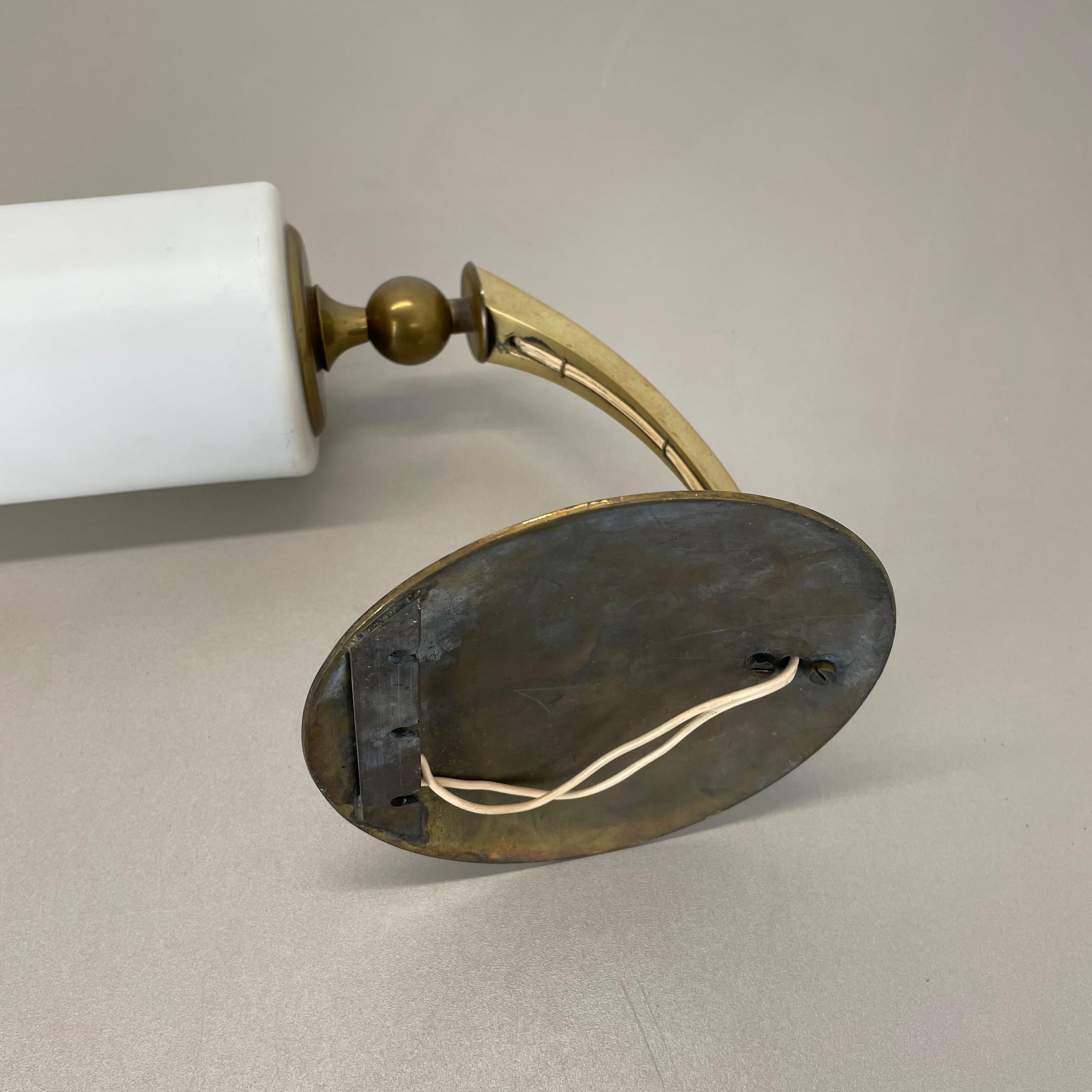 Large 36cm Modernist Brass and glass Theatre Wall Light Sconces, France, 1950s For Sale 6