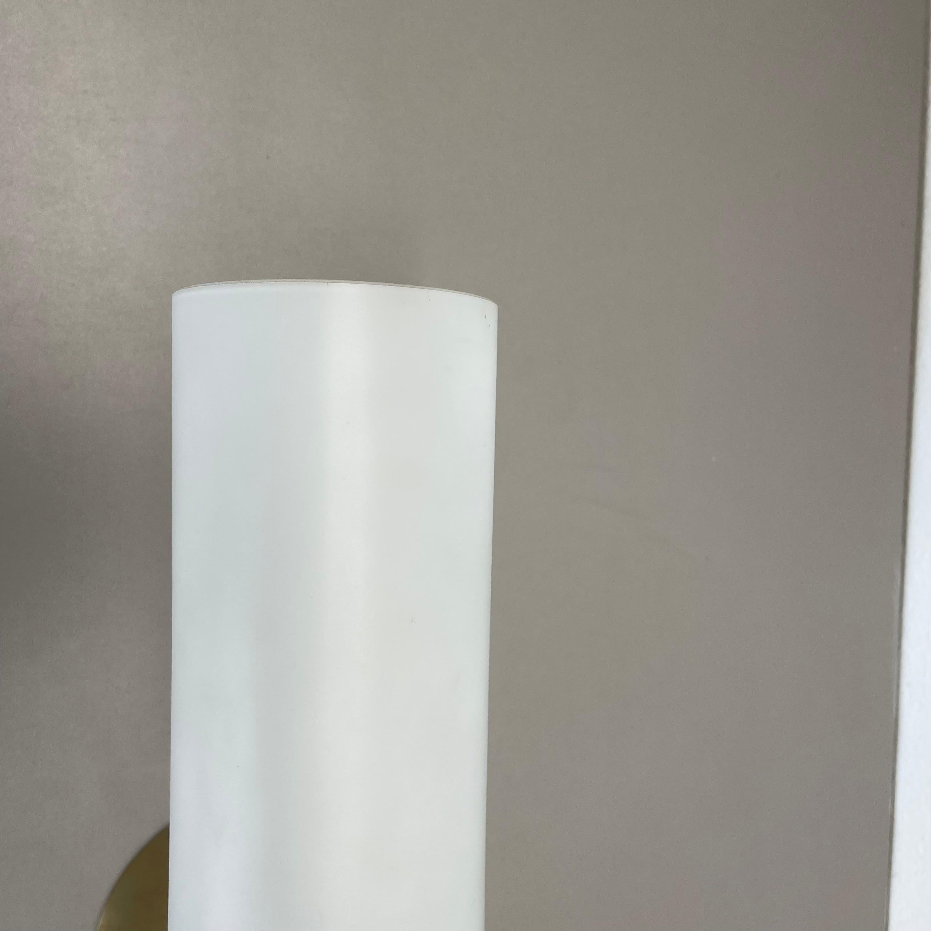 French Large 36cm Modernist Brass and glass Theatre Wall Light Sconces, France, 1950s For Sale