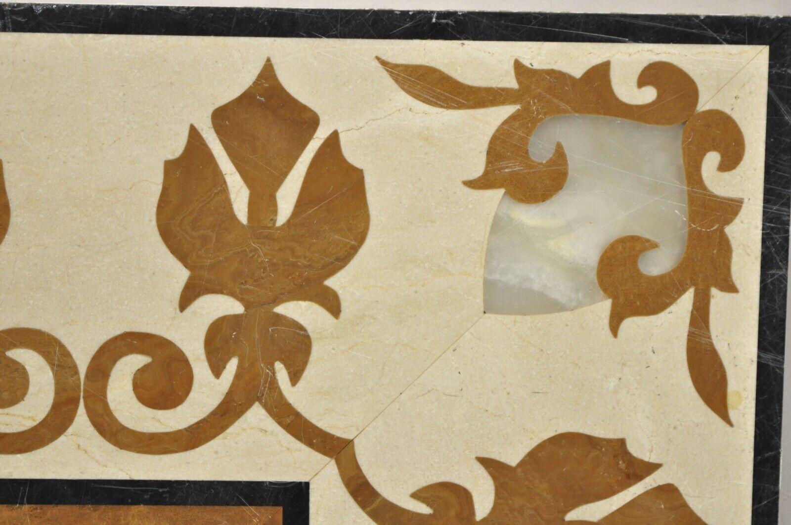 Ceramic Large 36x36 Mediterranean Venetian Decorative Onyx Centerpiece Square Floor Tile For Sale