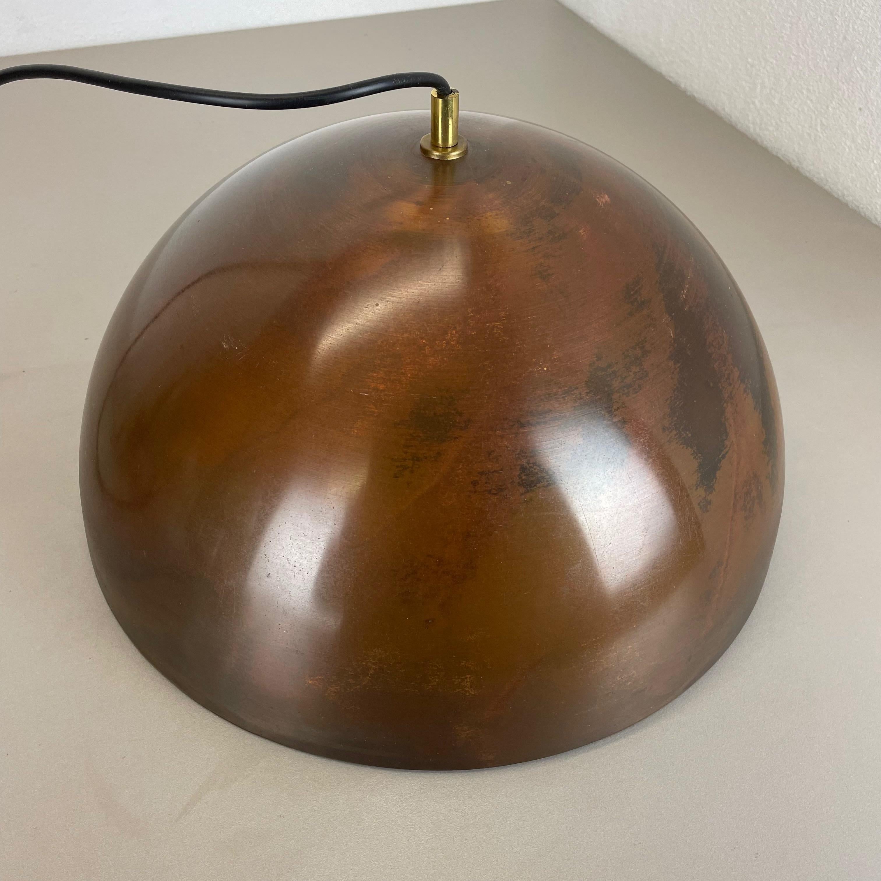 Large 37cm Modernist Patinated Copper Stilnovo Style Hanging Light, Italy, 1970 For Sale 5