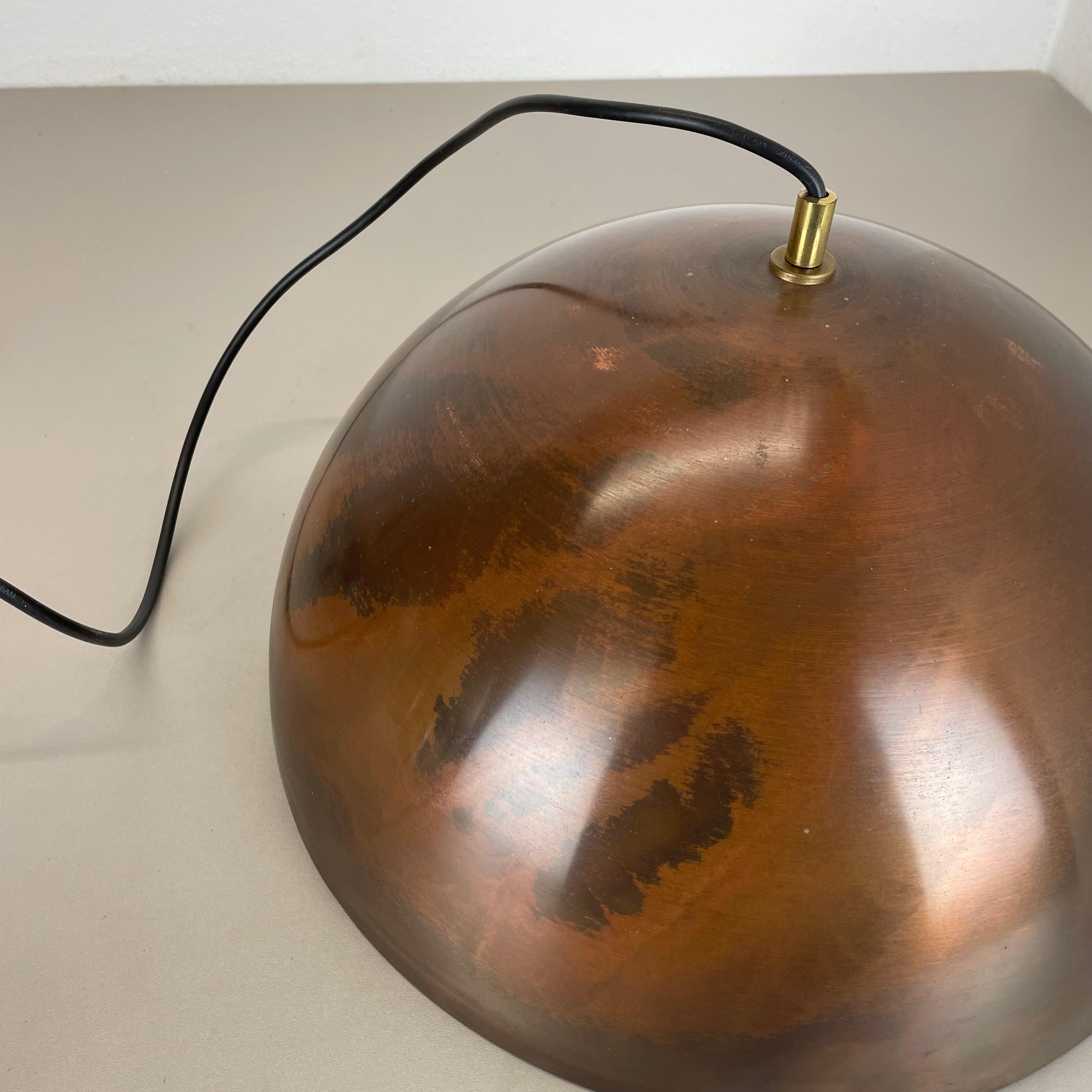 Large 37cm Modernist Patinated Copper Stilnovo Style Hanging Light, Italy, 1970 For Sale 10