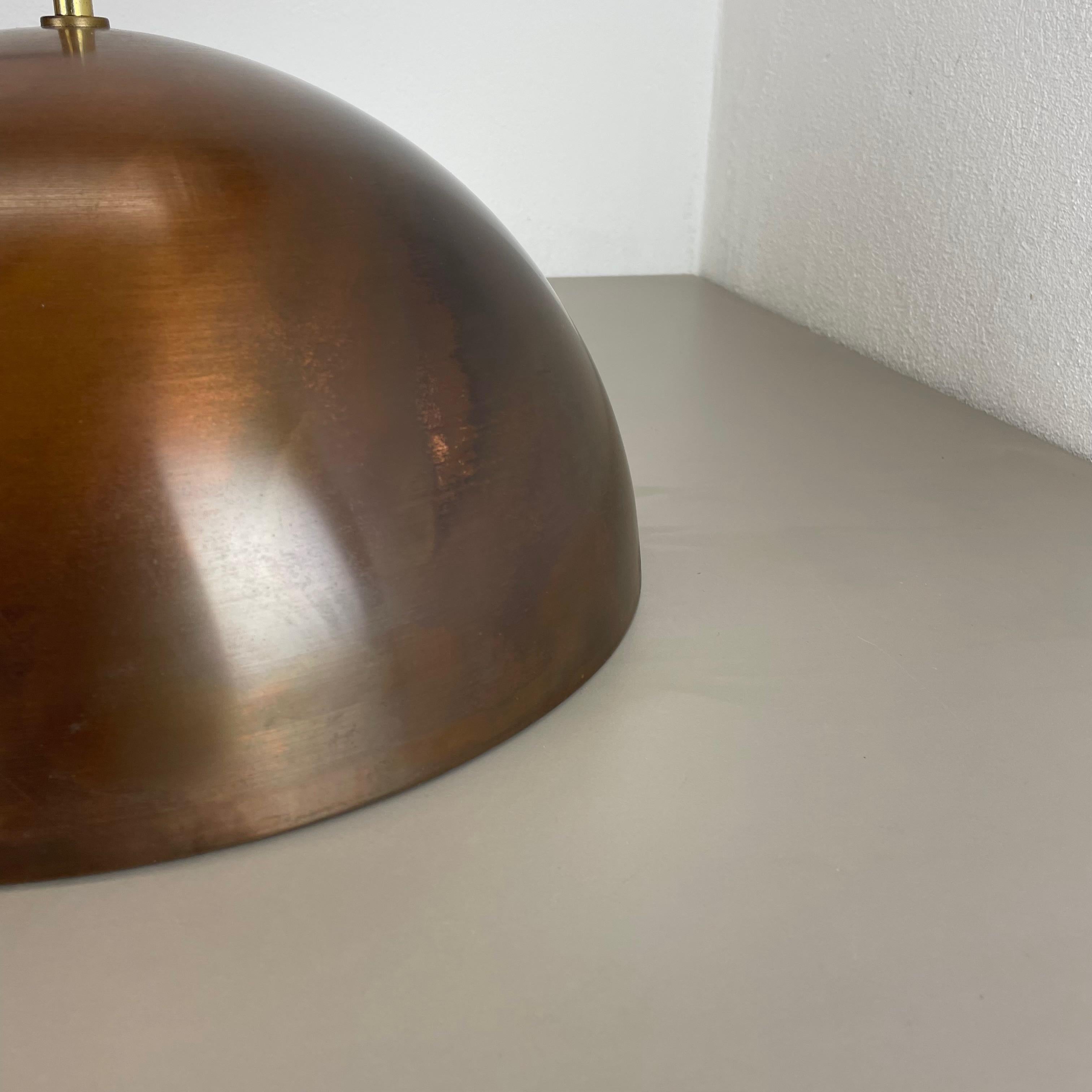 Large 37cm Modernist Patinated Copper Stilnovo Style Hanging Light, Italy, 1970 For Sale 11