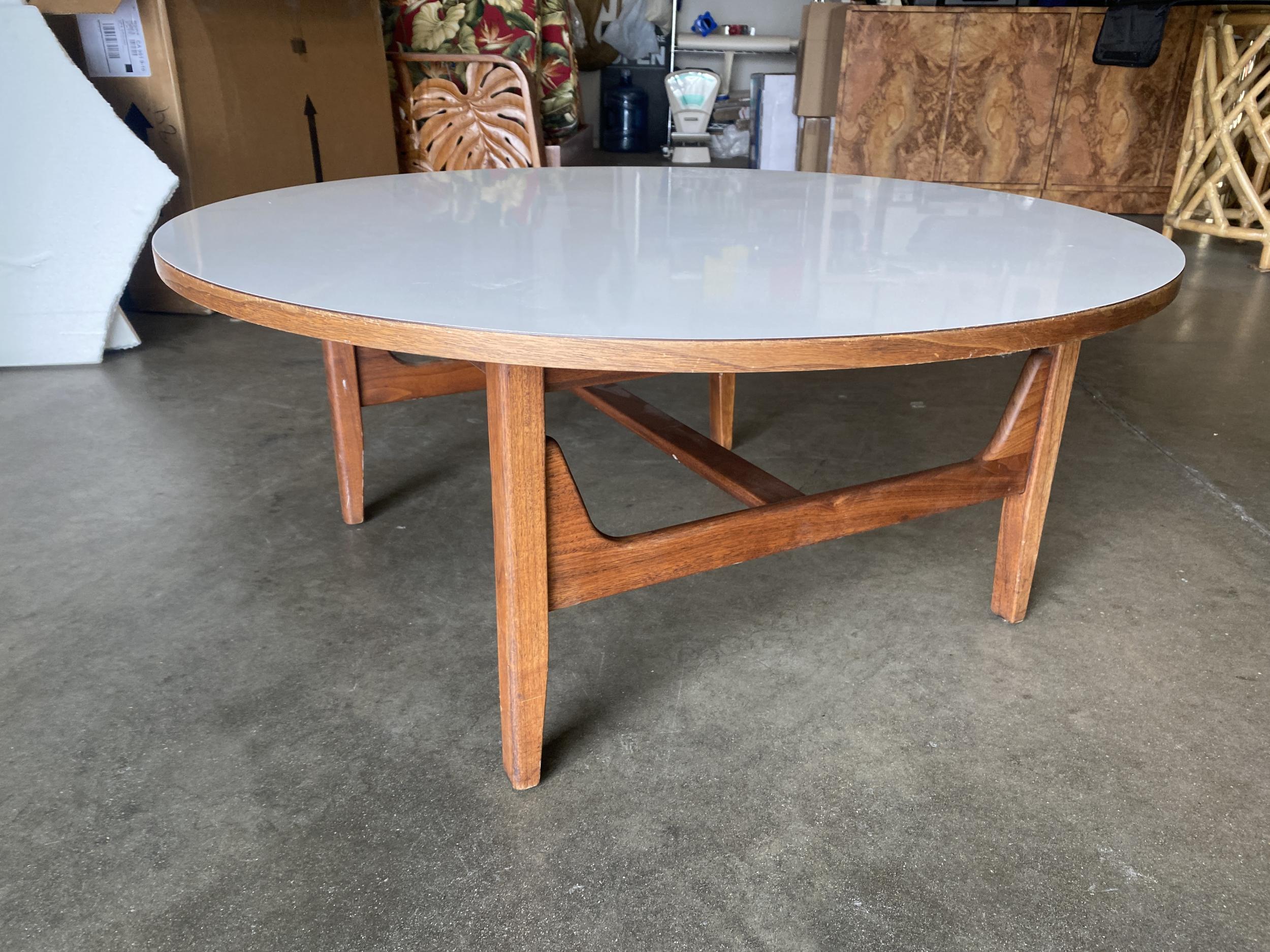 large white round coffee table
