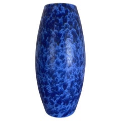 Large 38cm Pottery Fat Lava "blue-blue" Floor Vase Made by Scheurich, 1970s