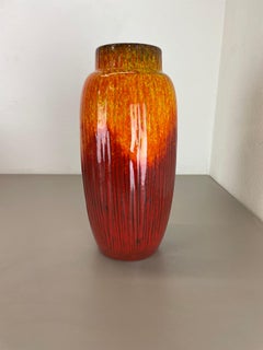 Large 38cm Pottery Fat Lava "supercolor" Floor Vase Made by Scheurich, 1970s