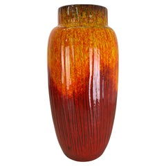 Large 38cm Pottery Fat Lava "supercolor" Floor Vase Made by Scheurich, 1970s