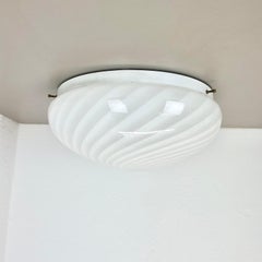 Large 38cm "SWIRL" Murano Glass Ceiling Wall Light by Vetri Murano, Italy, 1970s