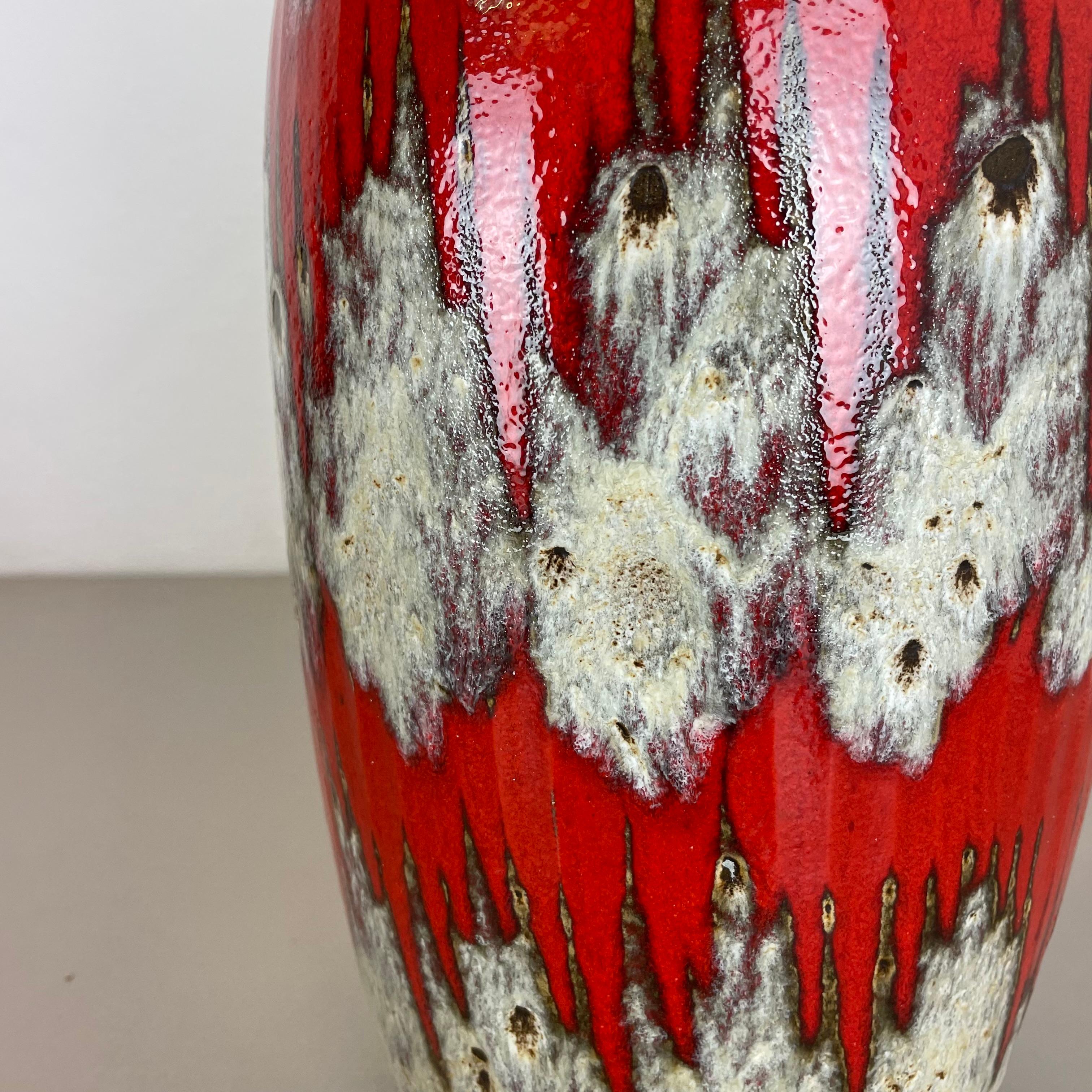 Grand vase de 38 cm en poterie Zig Zag Lora Fat Lava par Scheurich, Allemagne, années 1970 en vente 4