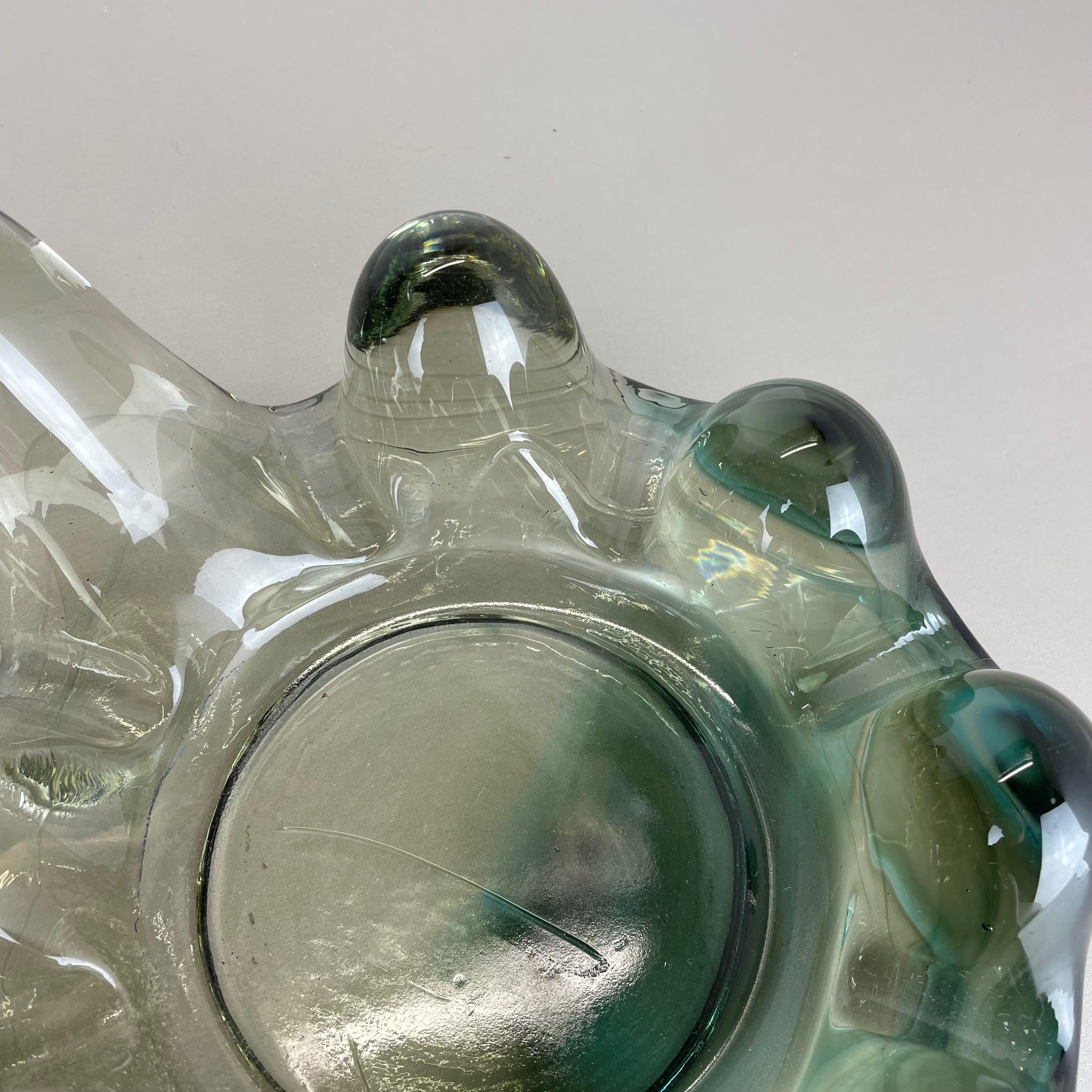 Großer Schalen-Element-Aschenbecher aus 3,8kg Glas „Brutalist“, FRANCE, 1970er Jahre, Nr. 2 im Angebot 2