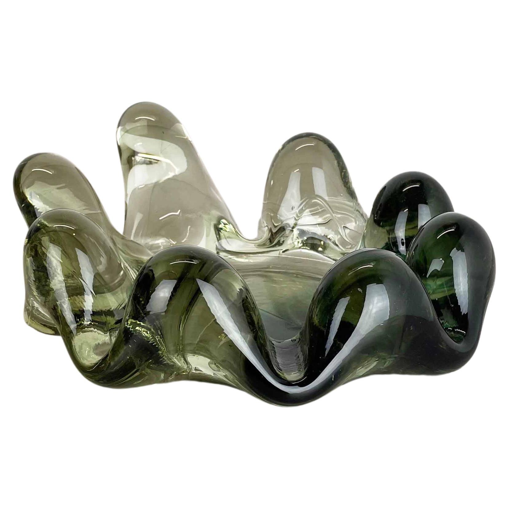 Large 3, 8kg Glass "Brutalist" Bowl Element Shell Ashtray, FRANCE, 1970s no 2 For Sale