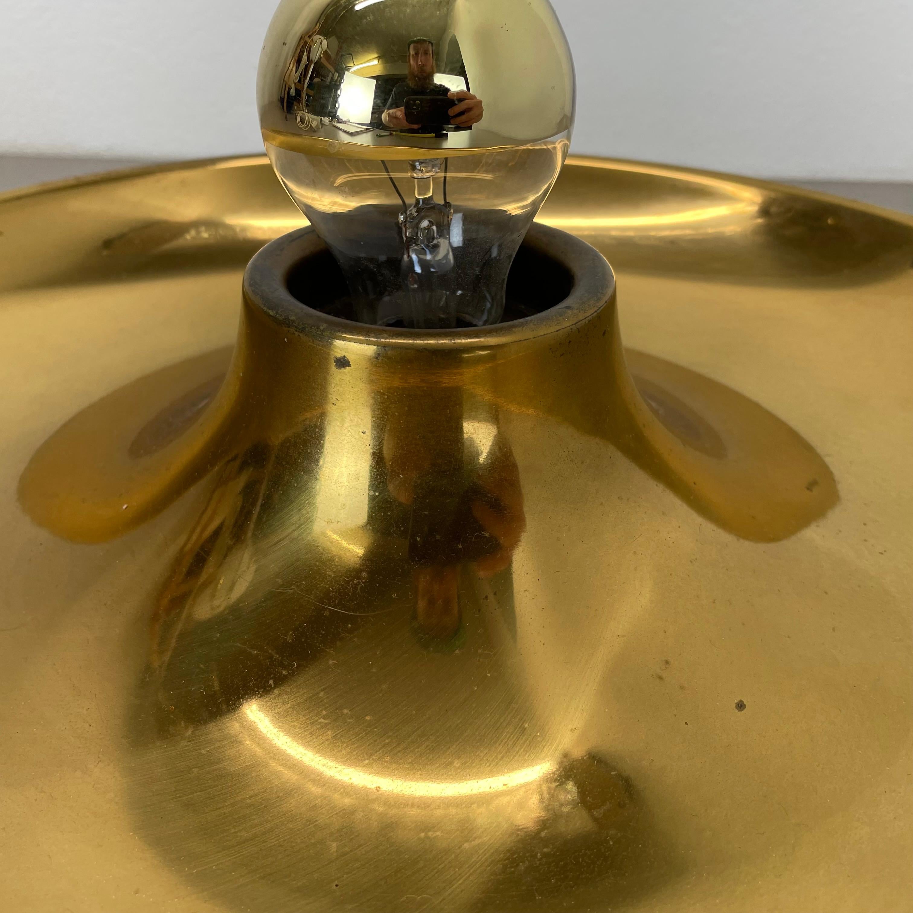 Large 39cm GOLDEN Charlotte Perriand Style Disc Wall Lights, Germany 1960s For Sale 7