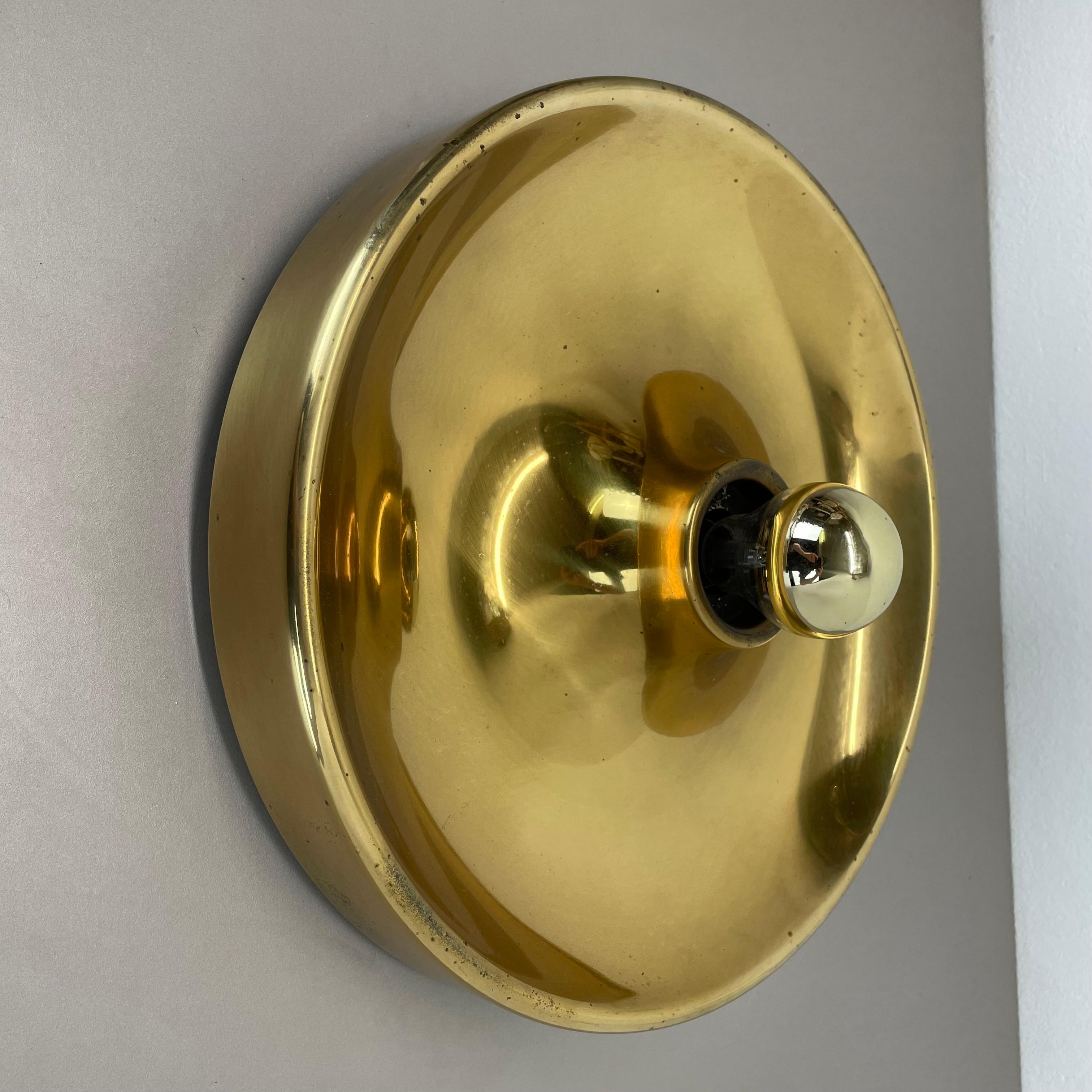 Large 39cm GOLDEN Charlotte Perriand Style Disc Wall Lights, Germany 1960s For Sale 8
