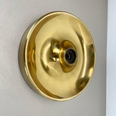 Large 39cm GOLDEN Charlotte Perriand Style Disc Wall Lights, Germany 1960s