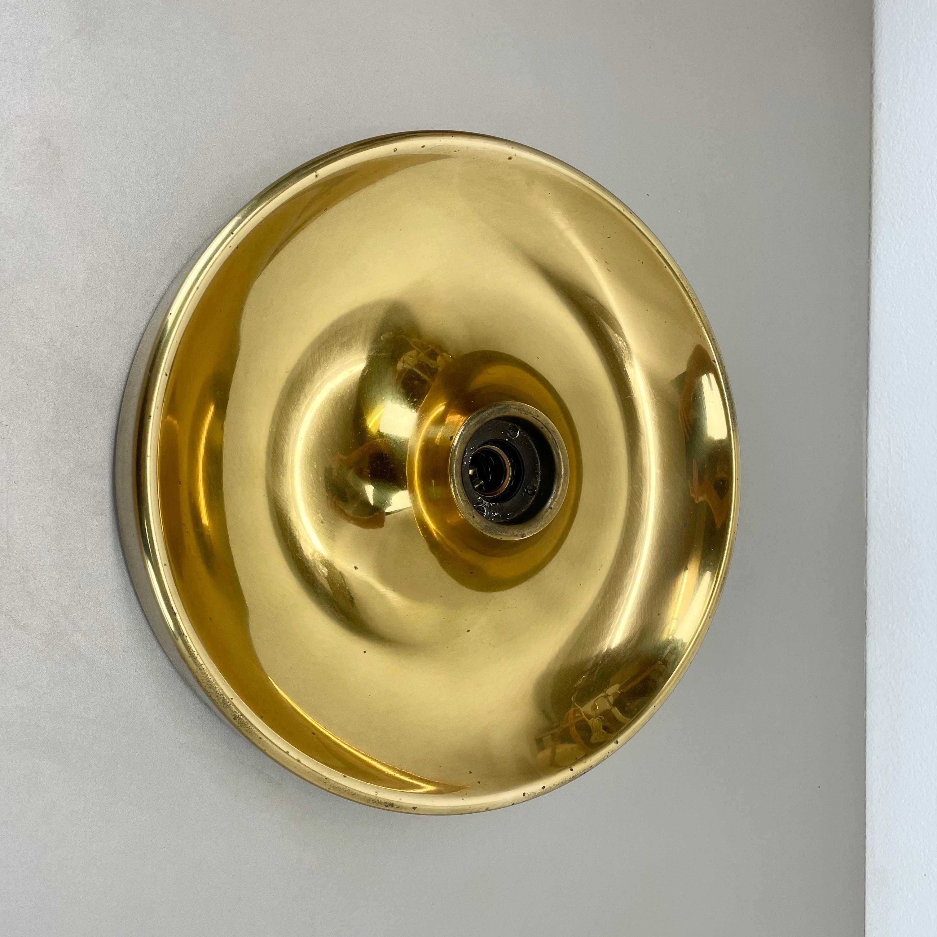 Mid-Century Modern Large 39cm GOLDEN Charlotte Perriand Style Disc Wall Lights, Germany 1960s For Sale